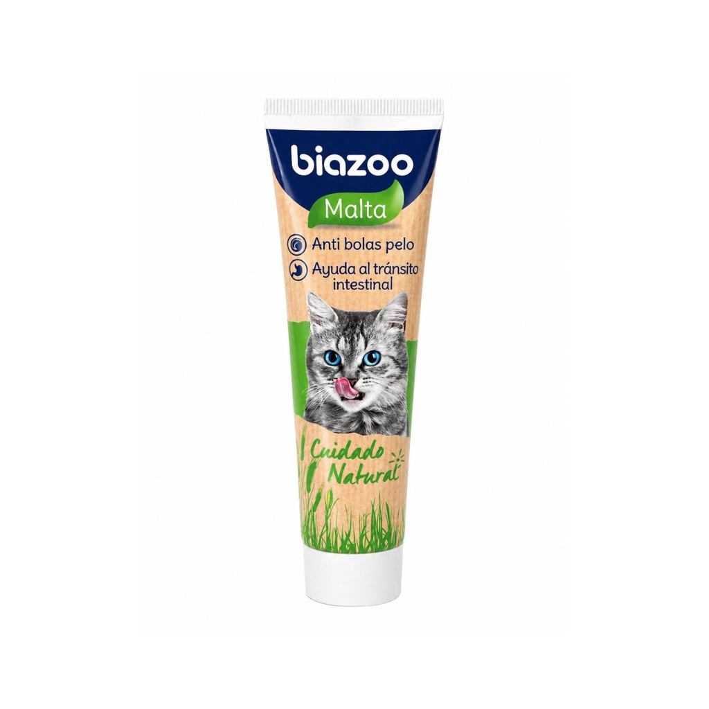 BIOZOO Biazoo Malta (100 g) - Suplemento Natural para Gatos Anti Bolas de Pelo con Extracto de Malta