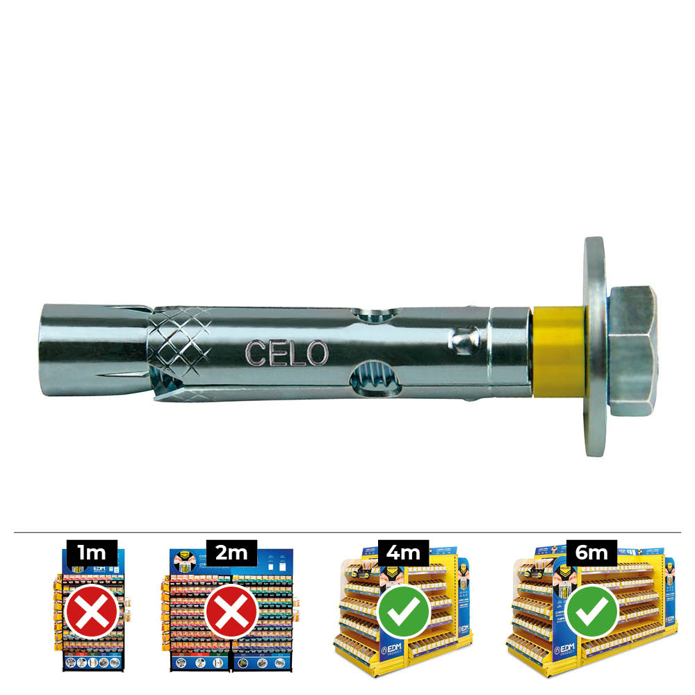 CAJA 250 uds. ANCLAJE DYNABOLT TORNILLO M6 Ø8X45mm ZINCADO CELO