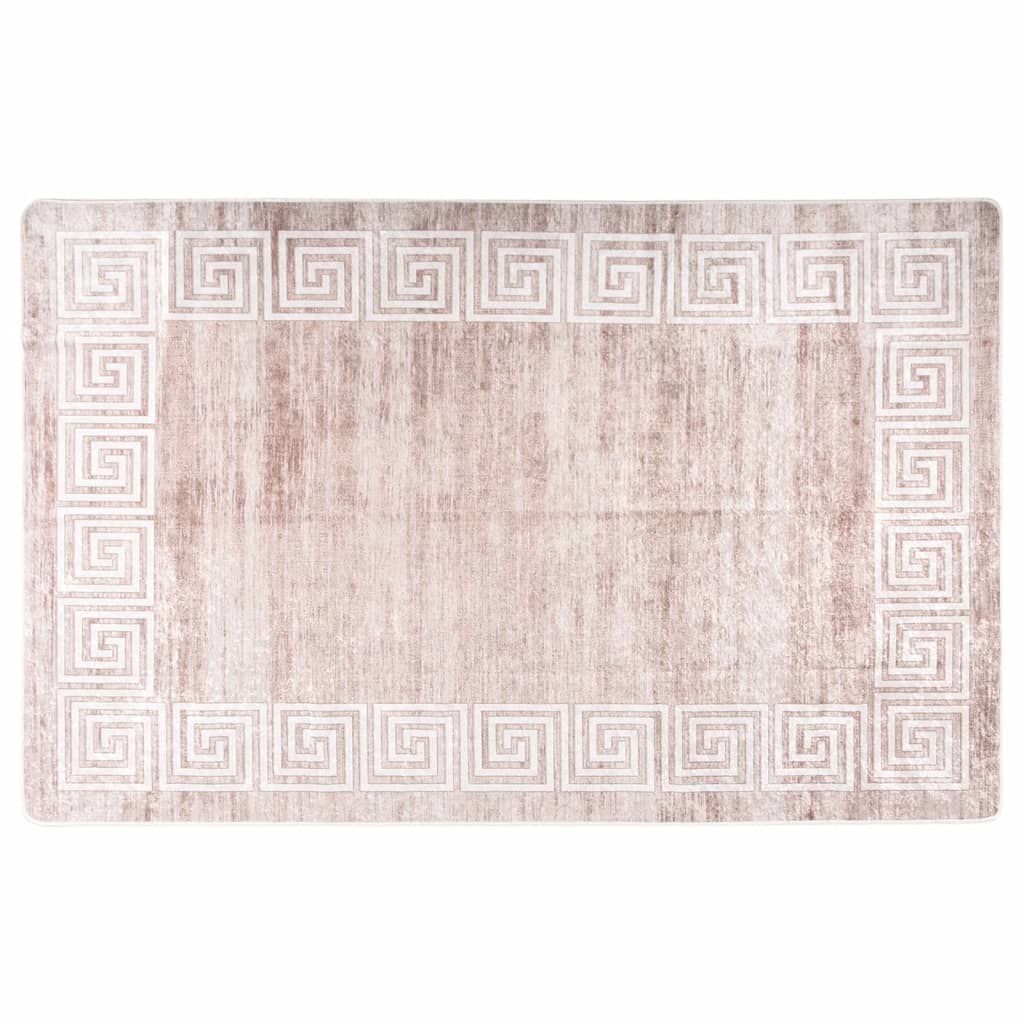 Vidaxl Alfombra Lavable Antideslizante 160x230 Cm - Color Beige y Dorado - Antracita - Gris - Alfombras de área - Piso para Sala de Estar