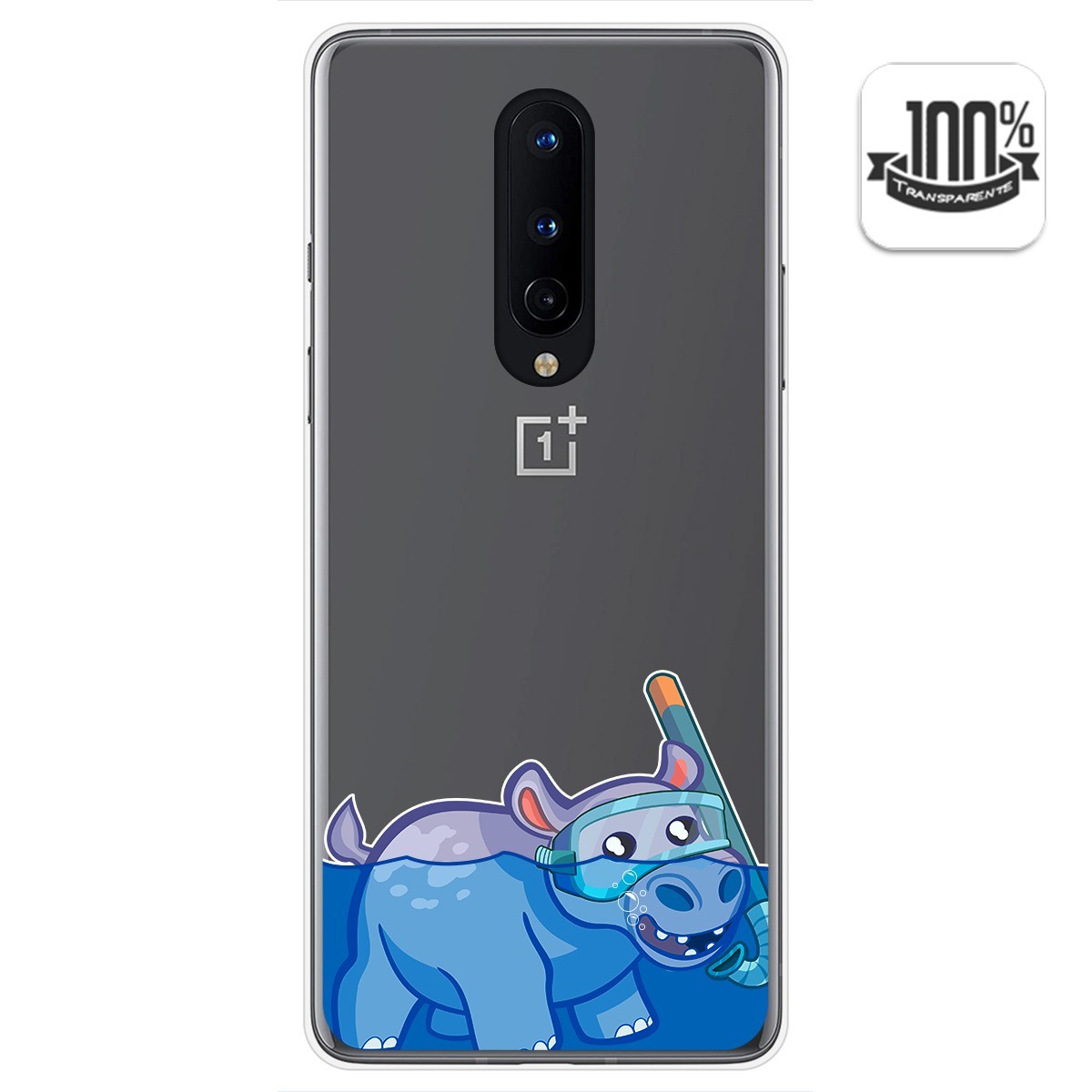 Tumundosmartphone Funda Gel Transparente para OnePlus 8 diseño Hipo Dibujos