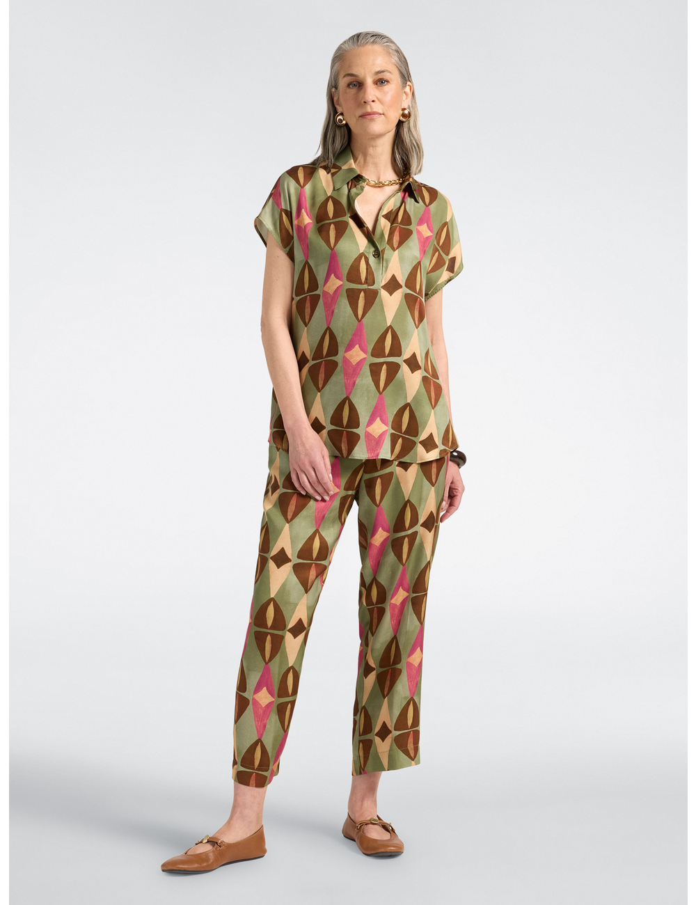 Elena Mirò - Pantalones de viscosa estampada