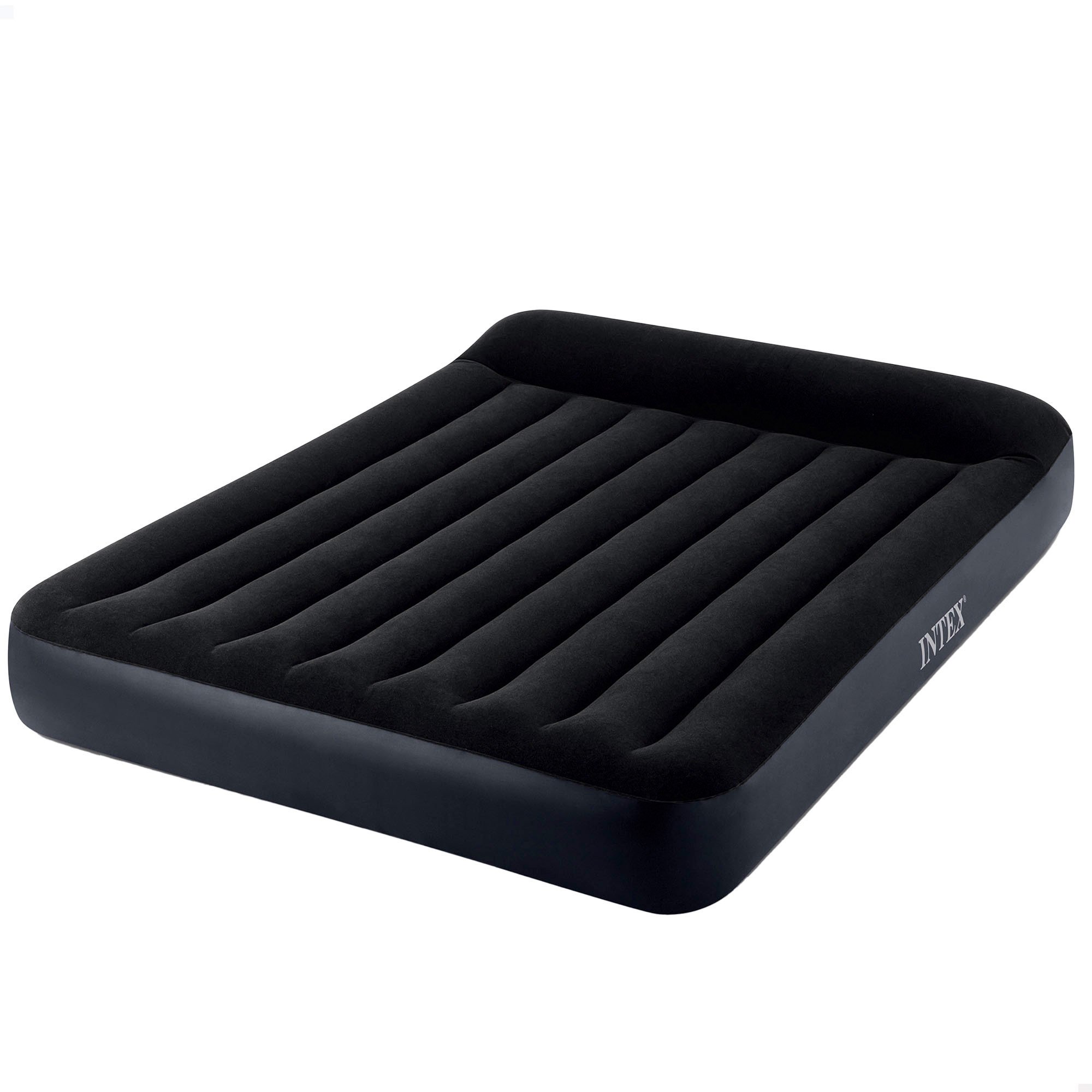 INTEX - Colchón hinchable doble Pillow Rest Classic, tamaño Queen 2 personas, con bomba eléctrica integrada, superficie flocada y diseño con almohada, 152x203x25 cm, ideal para el hogar y visitas, colchones hinchables