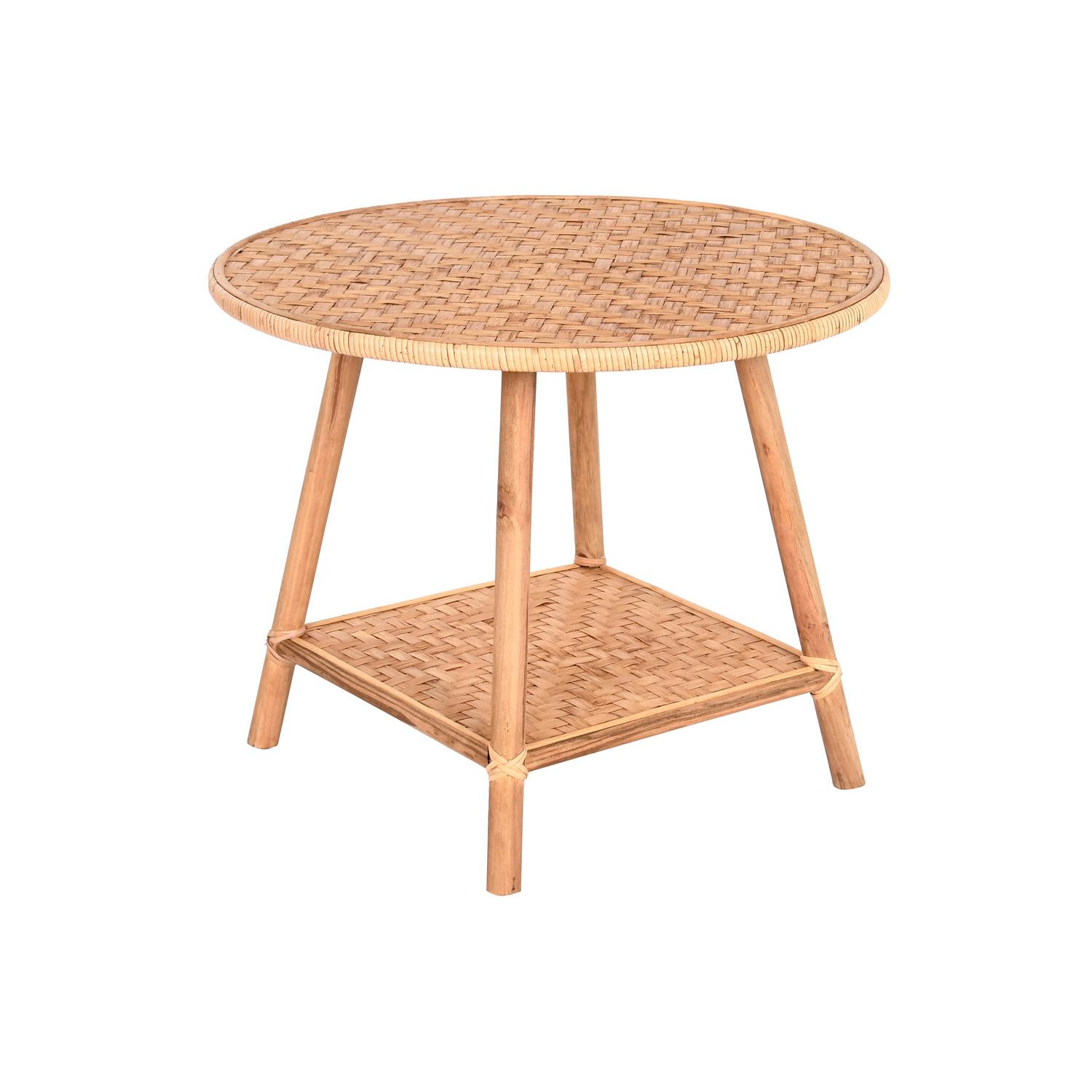 Mesita Auxiliar Bambu Ratan 61X61X49 Natural - Fijalo - El mejor complemento para tu hogar.