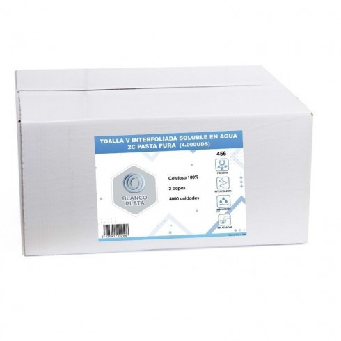 Toalla Papel Secamanos Zig Zag Soluble en Agua 100% celulosa 2 capas Blancoplata Evita atascos en wc y cañerías