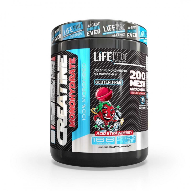 LIFE PRO NUTRITION CREATINE MONOHYDRATE 200MESH 500G - Creatina Monohidrato Microfiltrada - Sabores