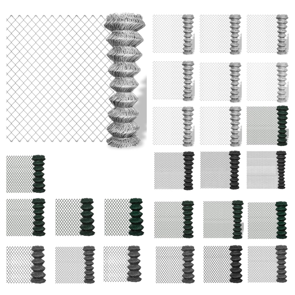 vidaXL Valla de tela metálica acero verde 1,25x25 m