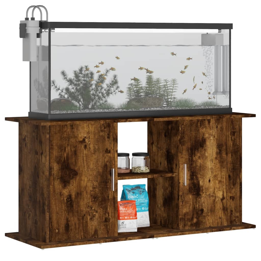 vidaXL Soporte de acuario madera ingeniería 121x41x58 cm Color Blanco brillante,  Gris hormigón,  Marrón roble y mas