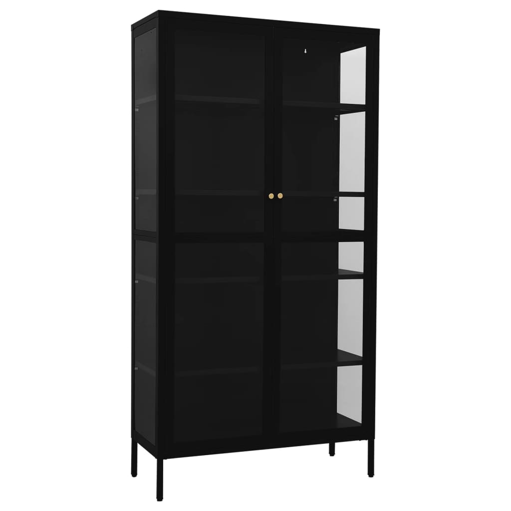 vidaXL Vitrina de acero y vidrio templado 90x40x180 cm