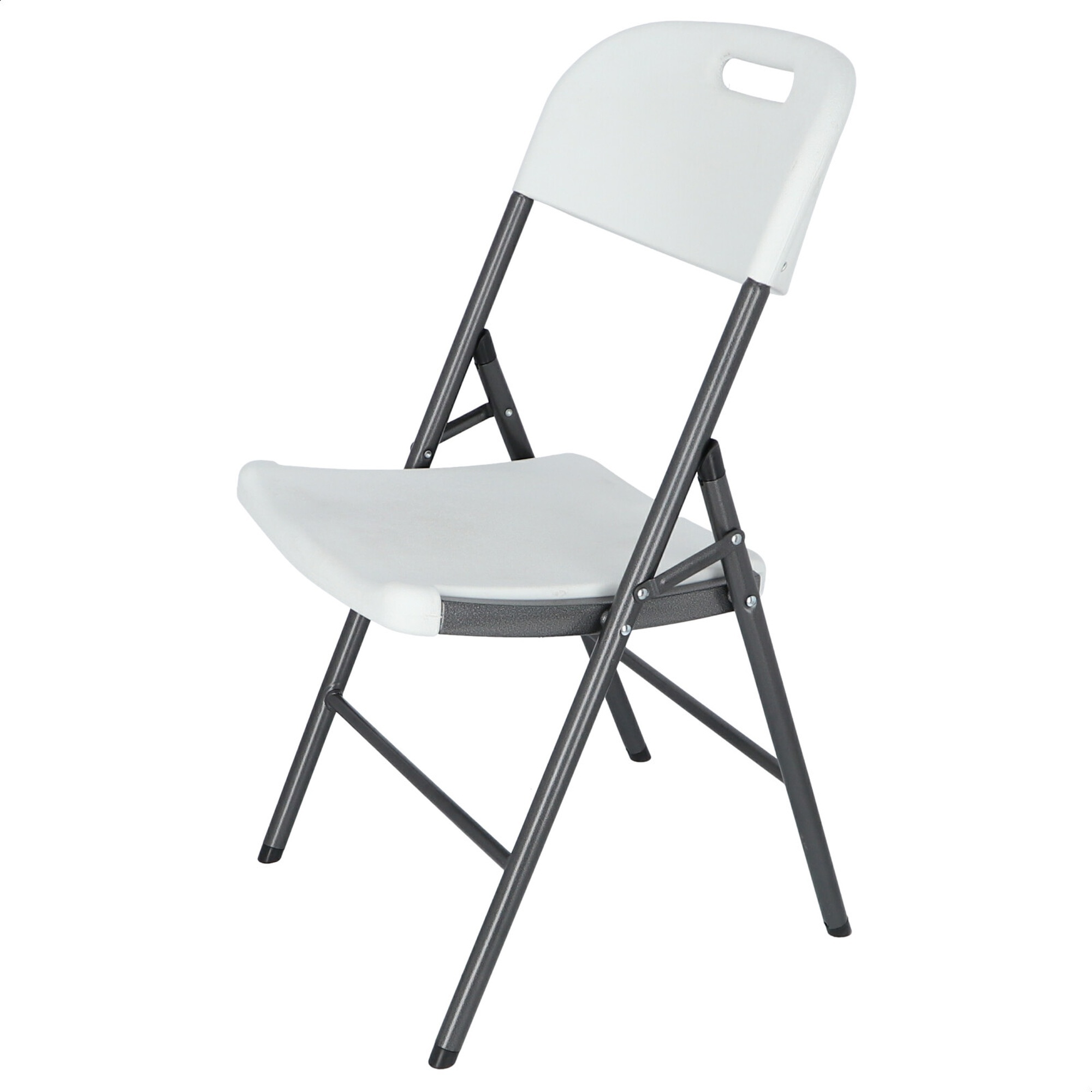 Silla Catering Plegable Wellhome, Estructura Metálica, Acabado Blanco, 45x53x87 Cm