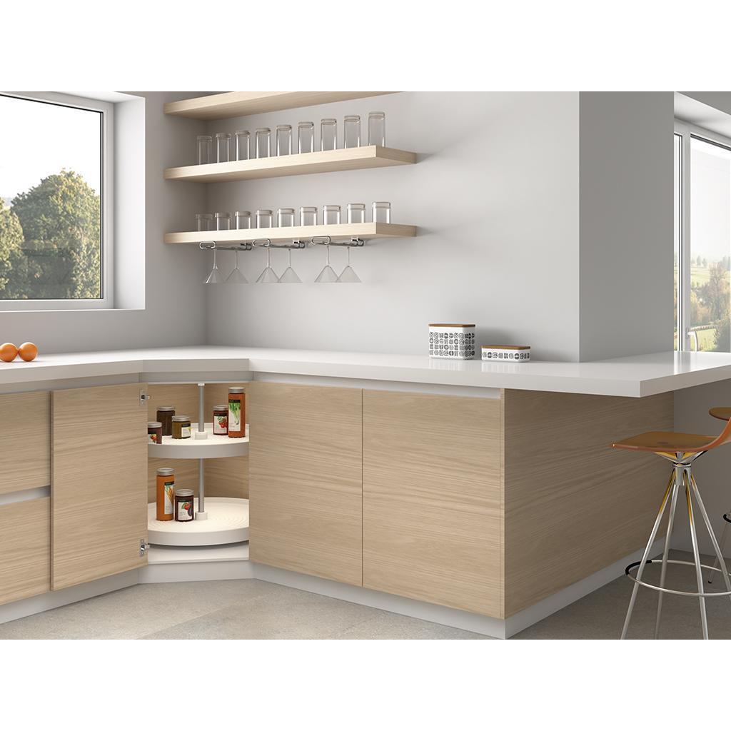 Juego de bandejas circulares shelvo para mueble de cocina, para módulo 800mm, plástico y aluminio, blanco