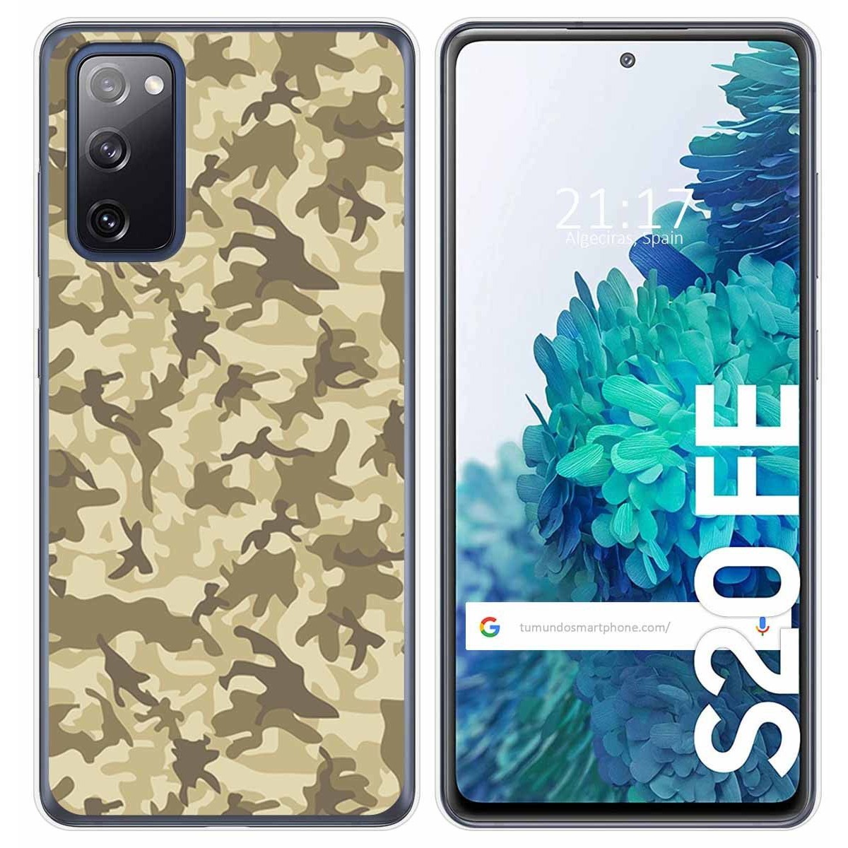 Tumundosmartphone Funda Gel Tpu para Samsung Galaxy S20 FE diseño Sand Camuflaje Dibujos