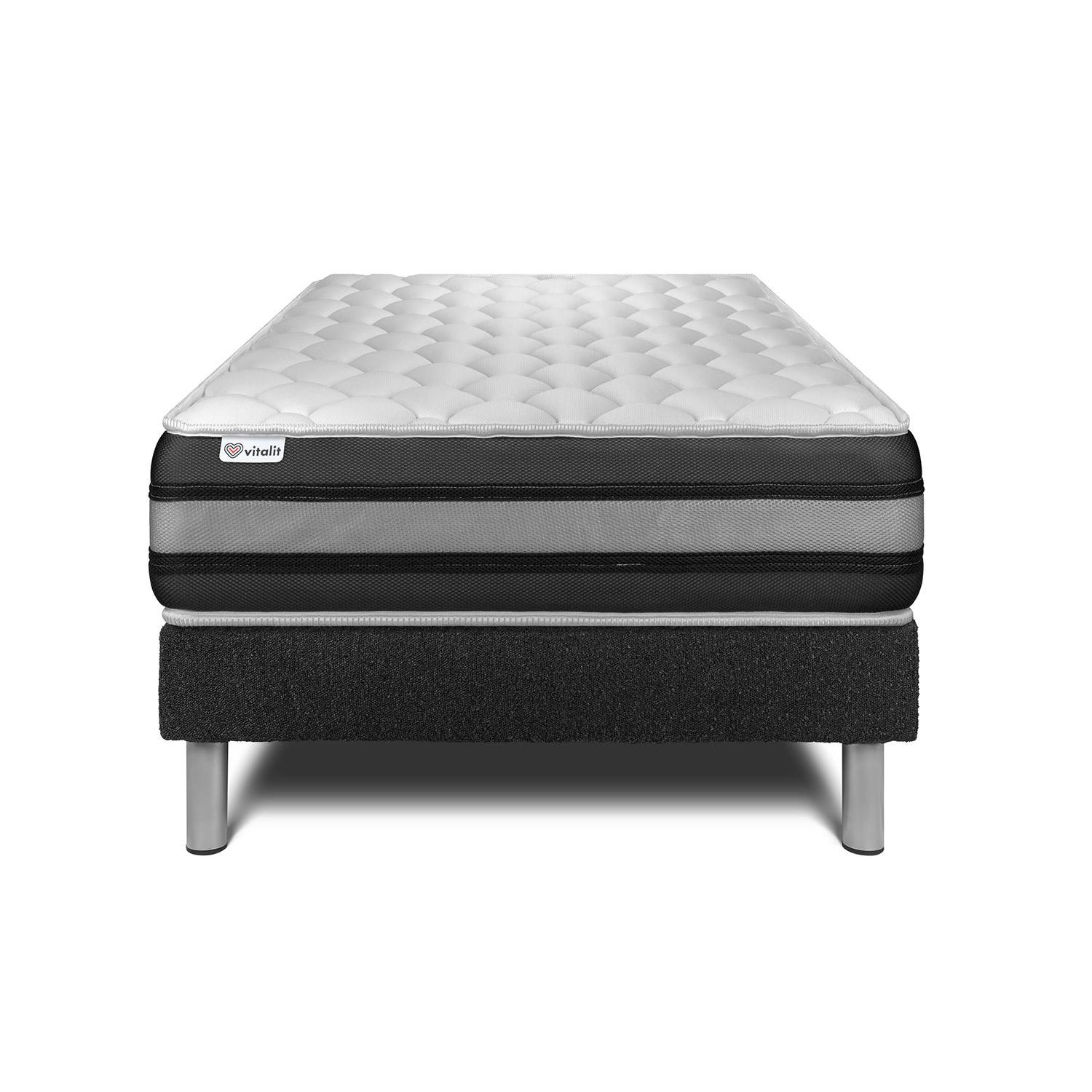 Conjunto VITAL SPRING ZEN 90 x 200 cm somier Kit negro
