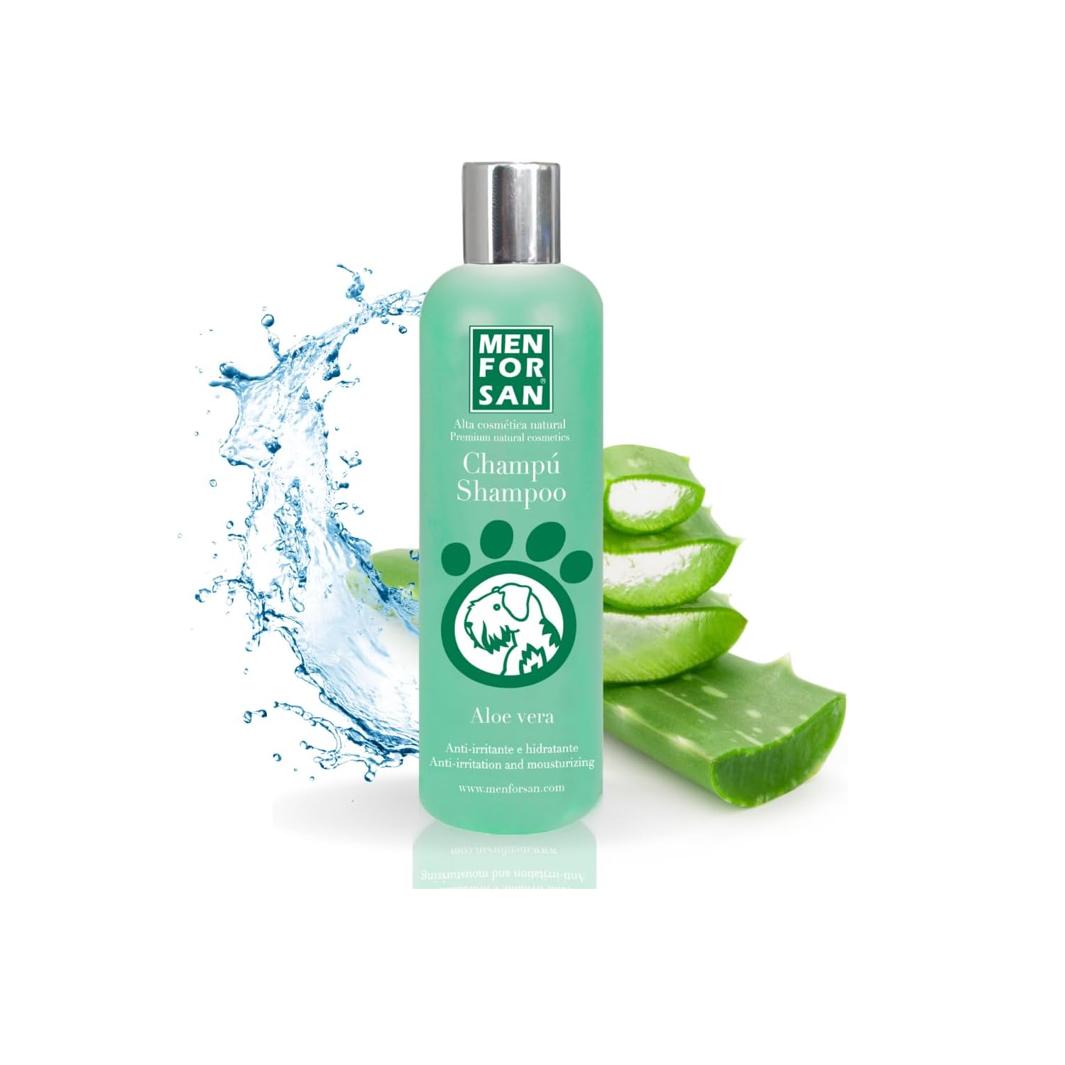 Menforsan Champú 1 Litro, para Perros con Aloe Vera de Máxima Calidad