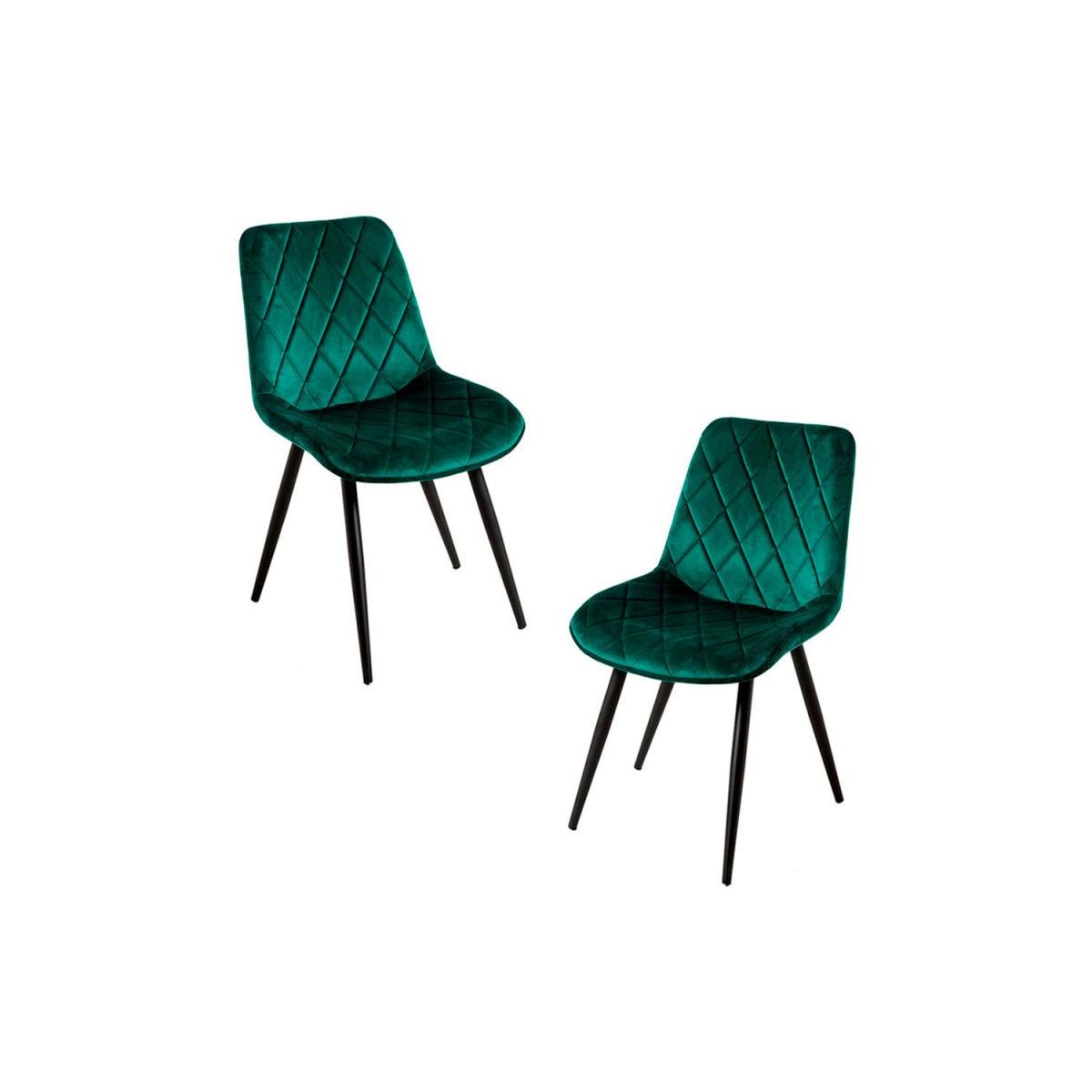 Regalos Miguel - Packs Sillas Comedor - Pack 2 Sillas Min Terciopelo - Verde