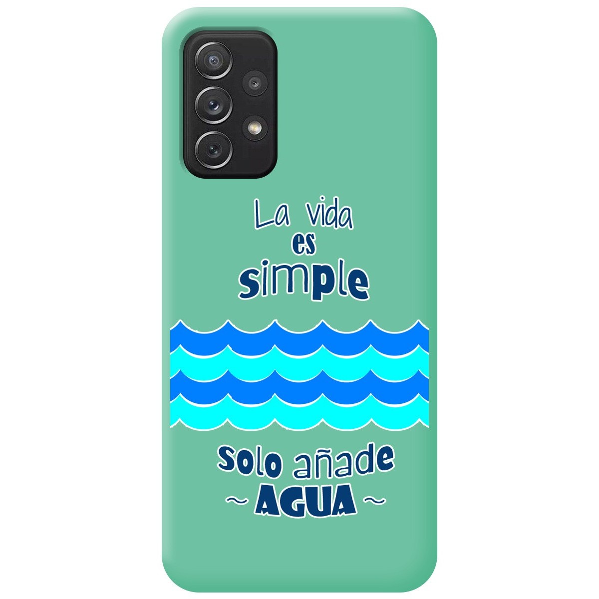Tumundosmartphone Funda Silicona Líquida Verde para Samsung Galaxy A52 / A52 5G / A52s 5G diseño Agua Dibujos