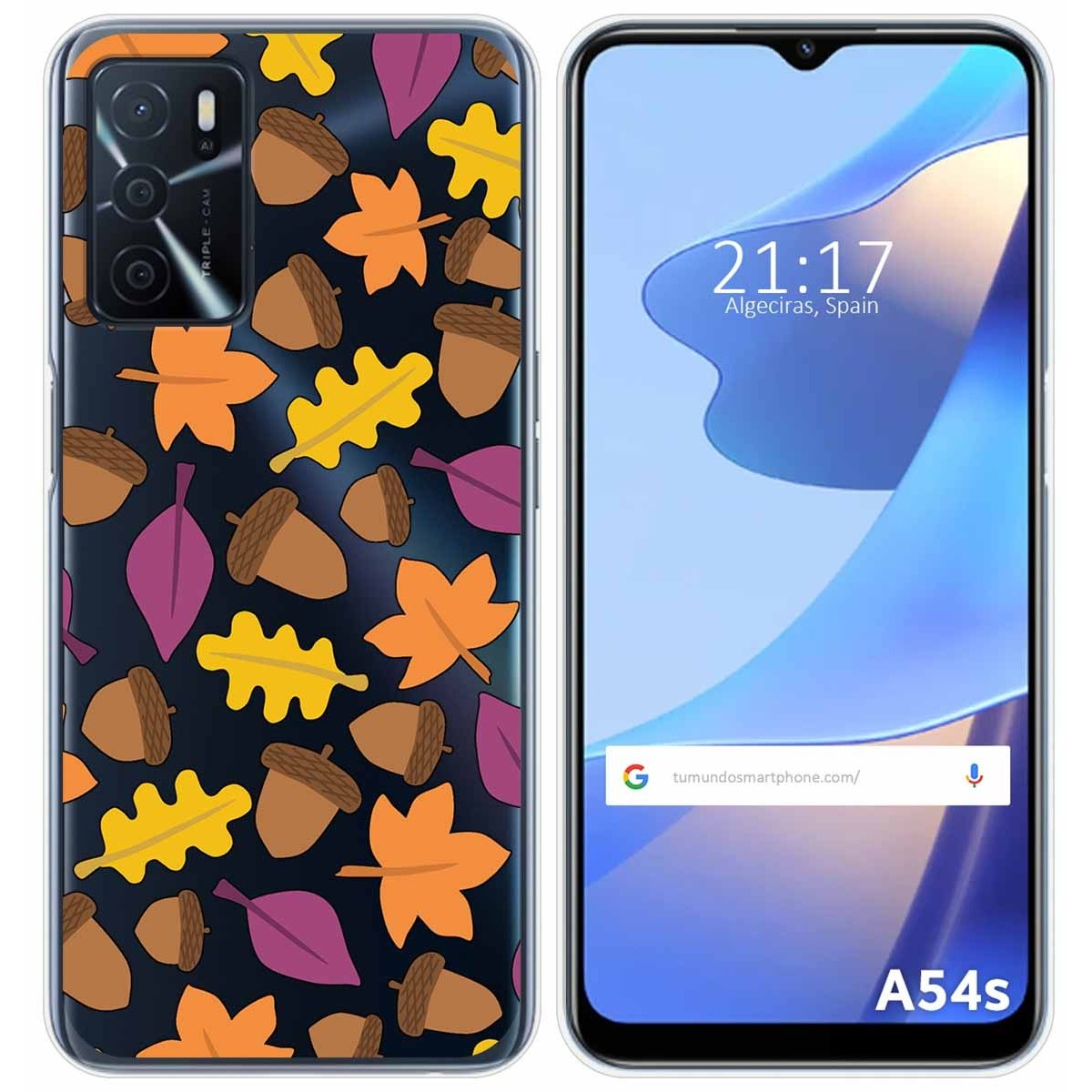 Funda Silicona Transparente para Oppo A54s diseño Otoño Dibujos