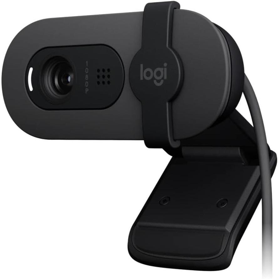 Logitech Brio 105, cámara Web empresarial con Equilibrio de iluminación automático, Full HD 1080p, USB-A, Tapa de privacidad, fácil instalación, para Windows, macOS, ChromeOS, Grafito