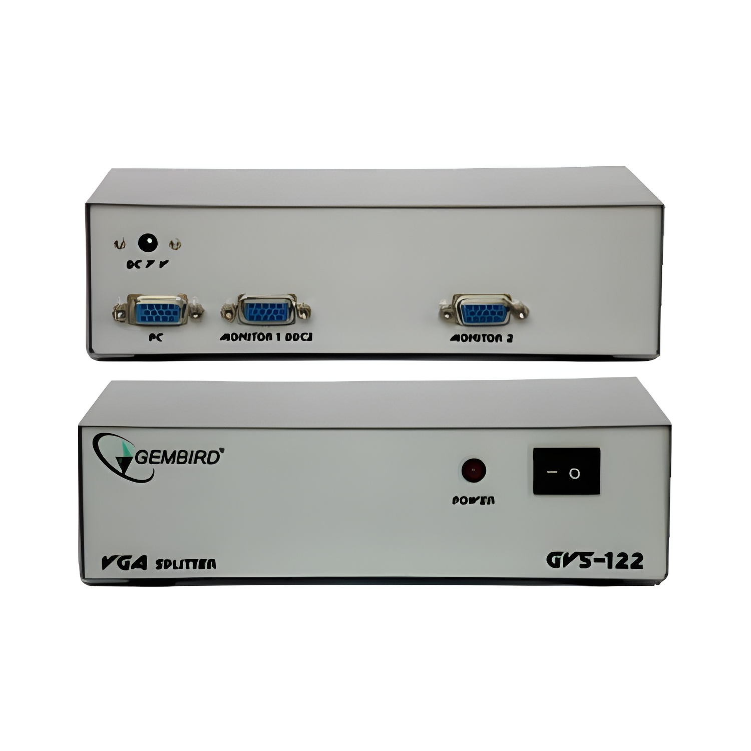 Gembird GVS122 - Divisor VGA para 2 monitores, color blanco