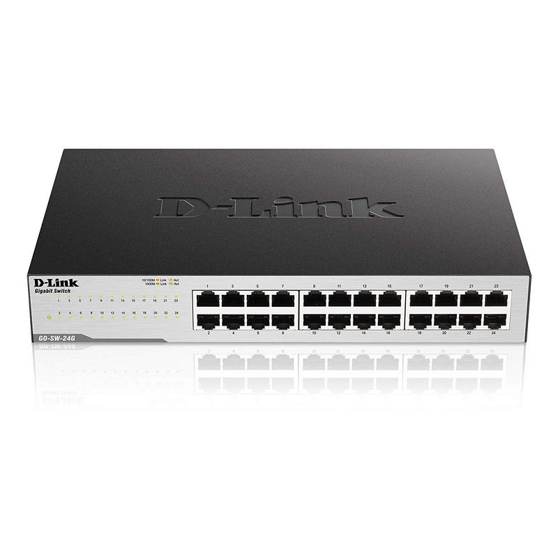 Switch Gigabit Ethernet D-Link GO-SW-24G con 24 Puertos para Red de Alta Velocidad