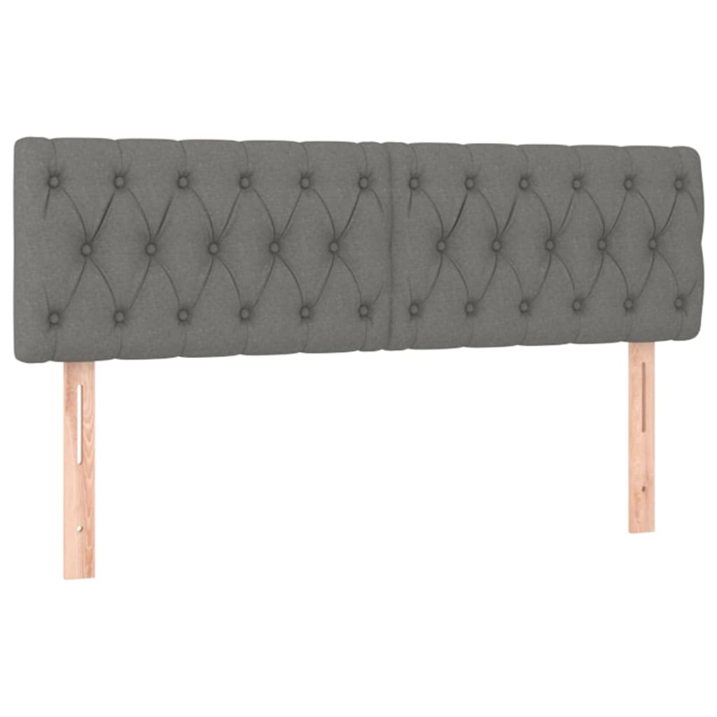 vidaXL Cabeceros tela gris oscuro 144x7x78/88 cm