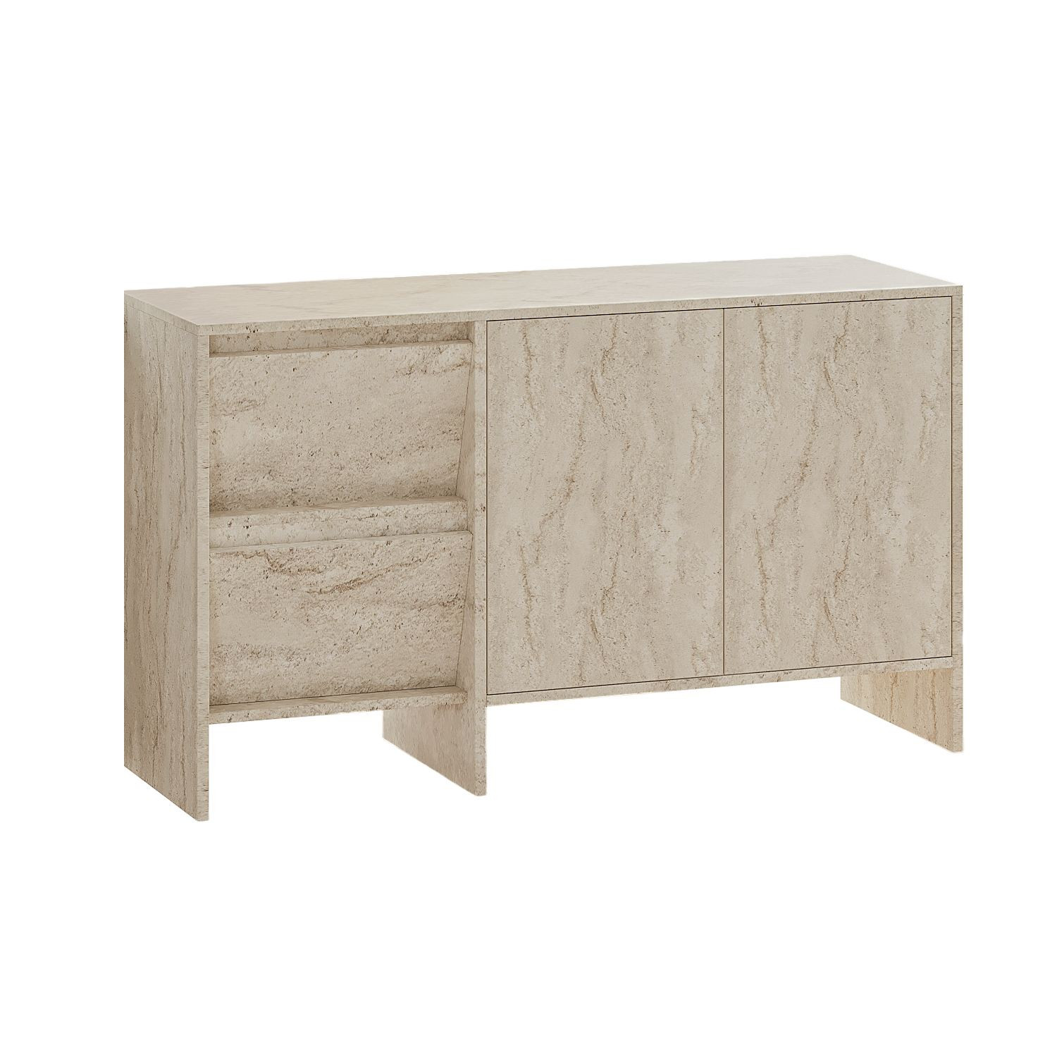 Habitat y Jardin - Aparador de madera "Laris 130" - 130 x 44 x 82 cm - Travertino