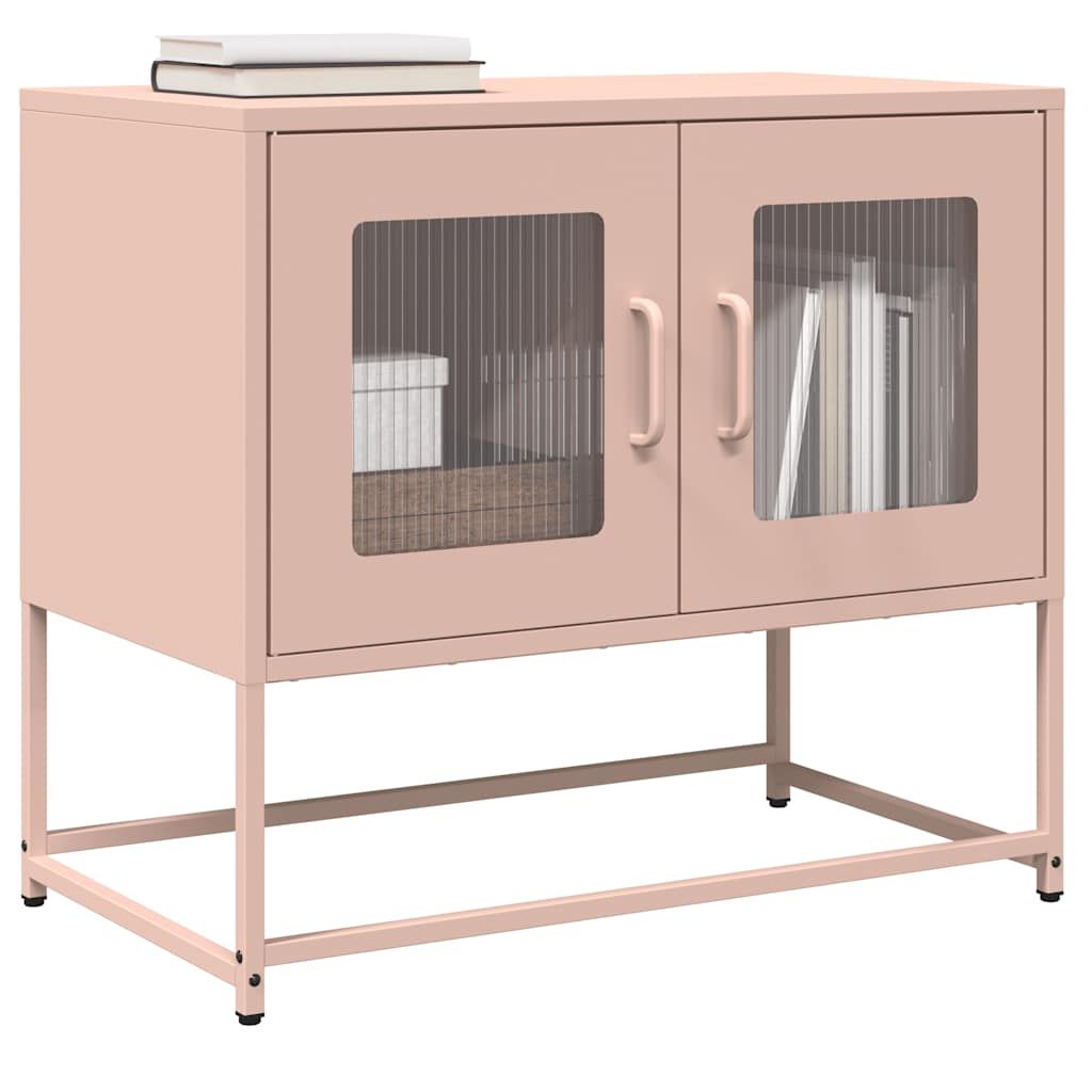 vidaXL Mueble para TV acero laminado en frío 68x39x60,5 cm en color Rosa/Verde oliva/Antracita y más | almacenamiento funcional diseño moderno para baño dormitorio sala