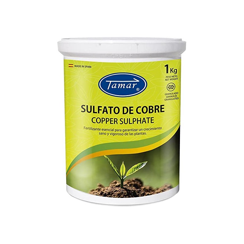Tamar Sulfato de Cobre 1kg - Algicida, Antihongos, Fungicida y Bactericida para Limpieza de Piscinas y Spas