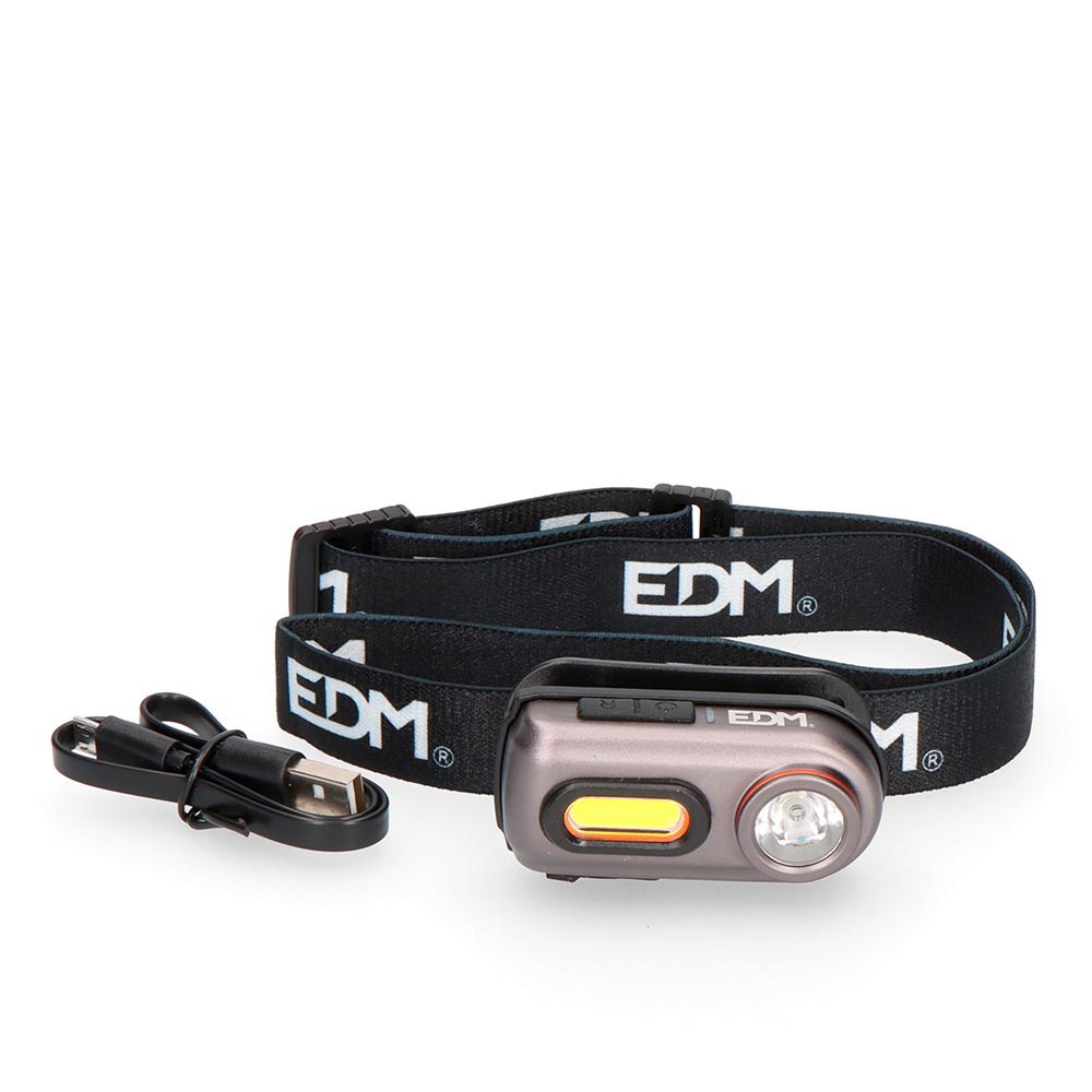 Linterna Frontal Recargable 2 Leds 3W+5W 400lm EDM