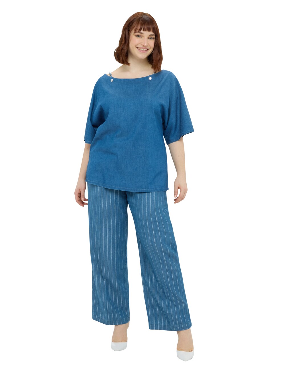 Fiorella Rubino - Blusa con escote barco en tencel