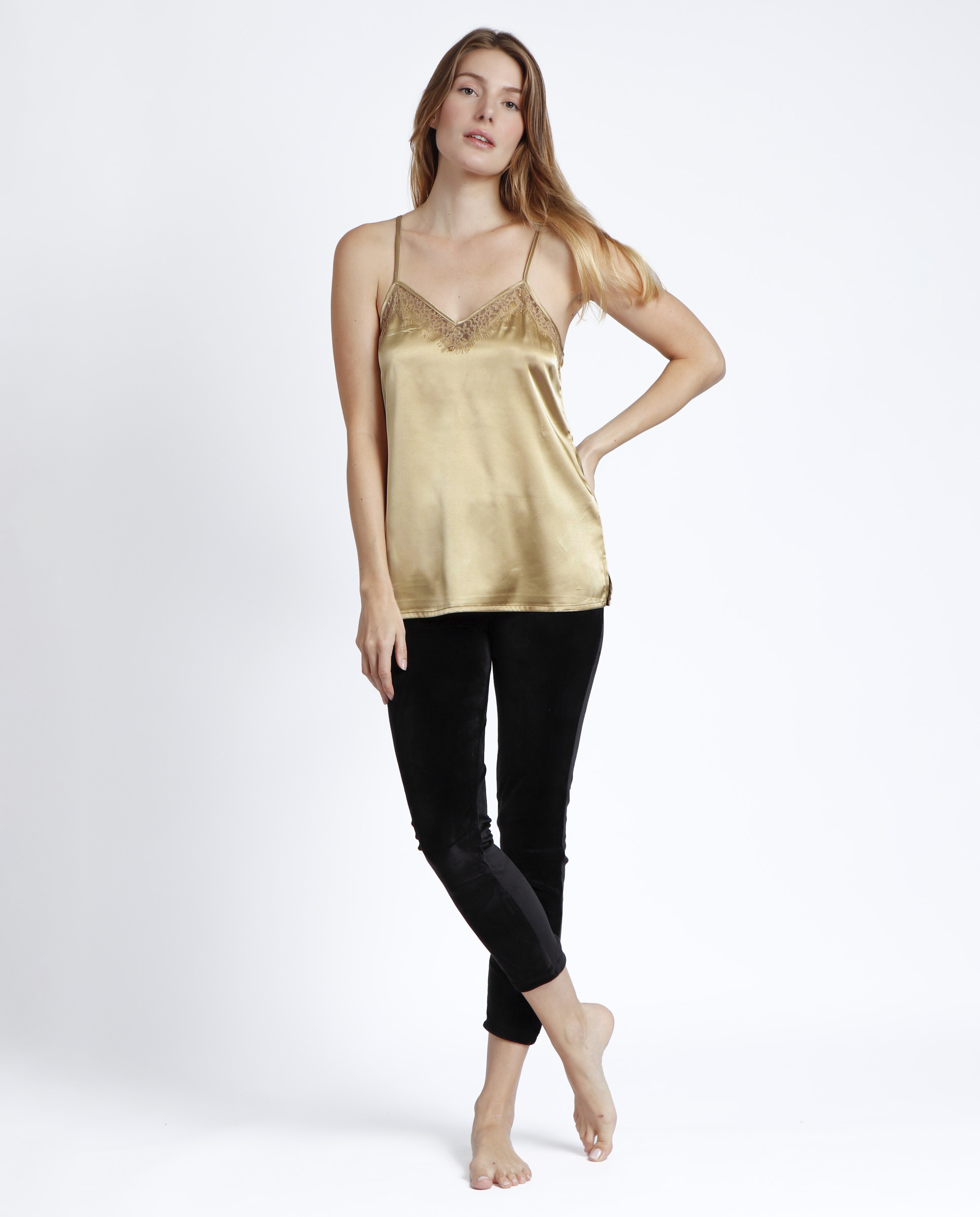 ADMAS Camiseta Tirante Puntilla Escote para Mujer
