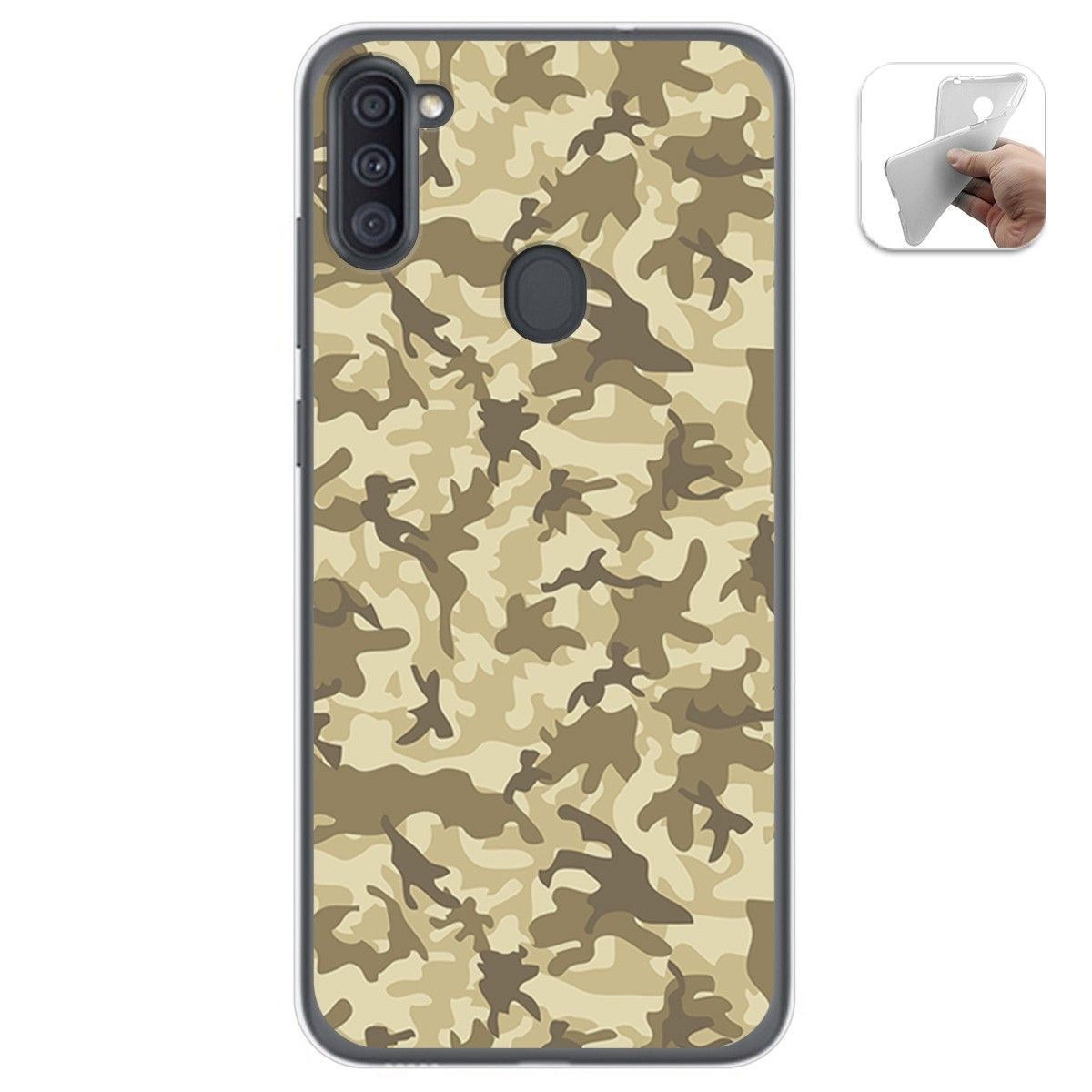 Tumundosmartphone Funda Gel Tpu para Samsung Galaxy A11 / M11 diseño Sand Camuflaje Dibujos