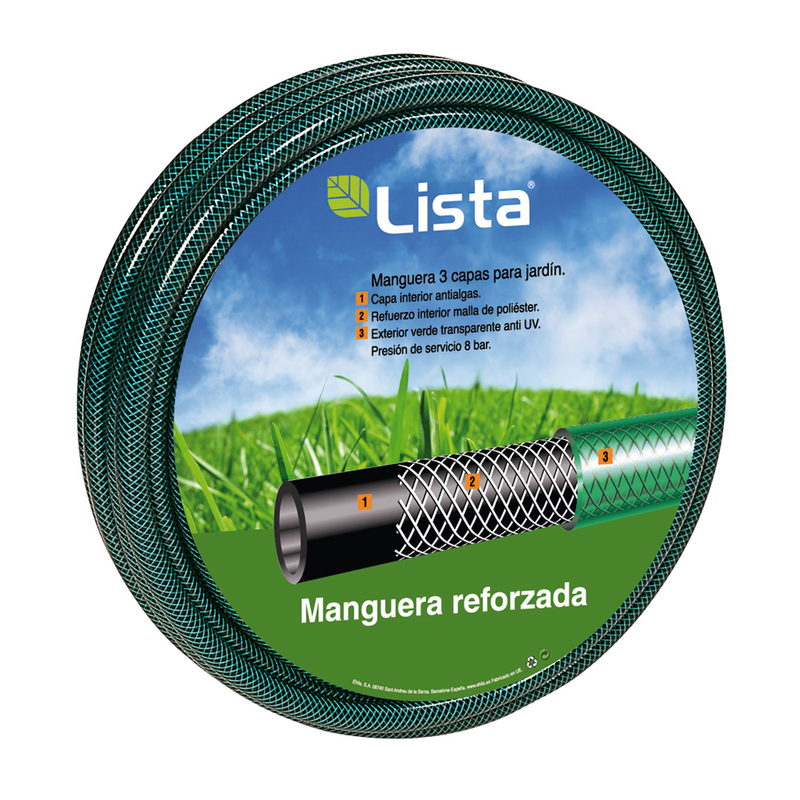 LISTA 901N2-50 - Manguera riego reforzada tricapa 50 Metros