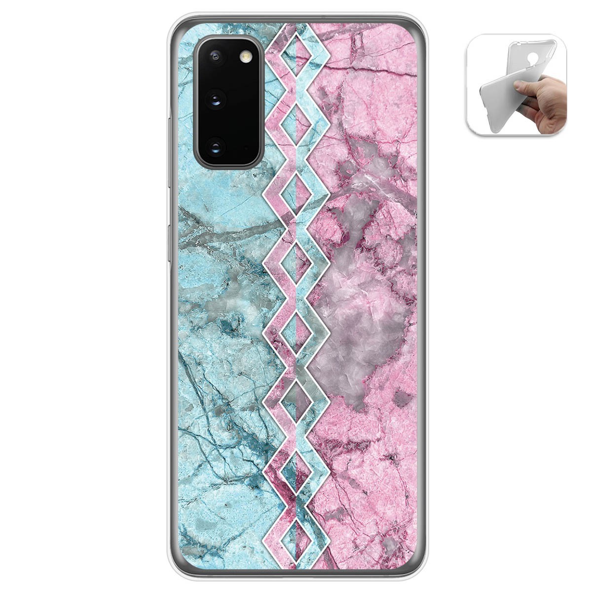 Tumundosmartphone Funda Gel Tpu para Samsung Galaxy S20 diseño Mármol 08 Dibujos