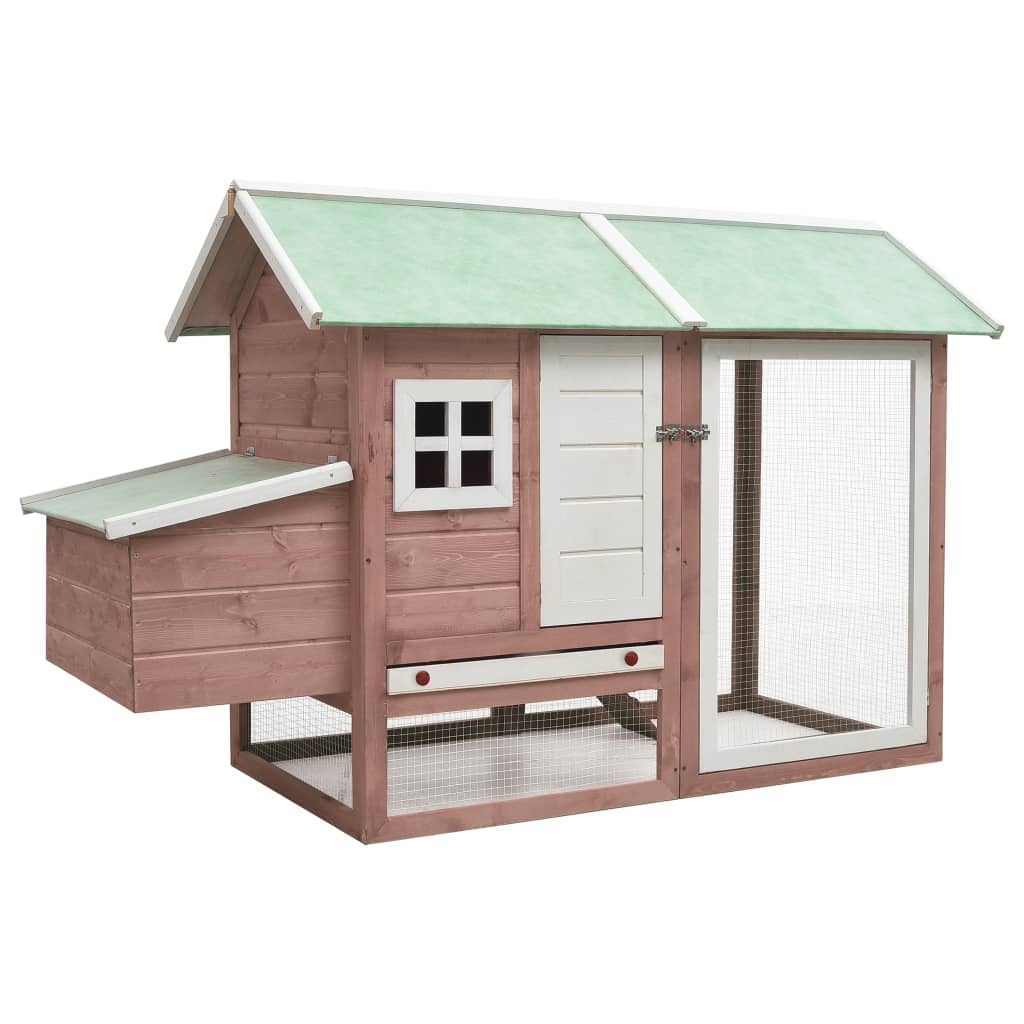 vidaXL Madera Maciza de Pino y Abeto Gallinero Mascotas Corral Cobaya Color Marrón,  Gris,  Moca y mas