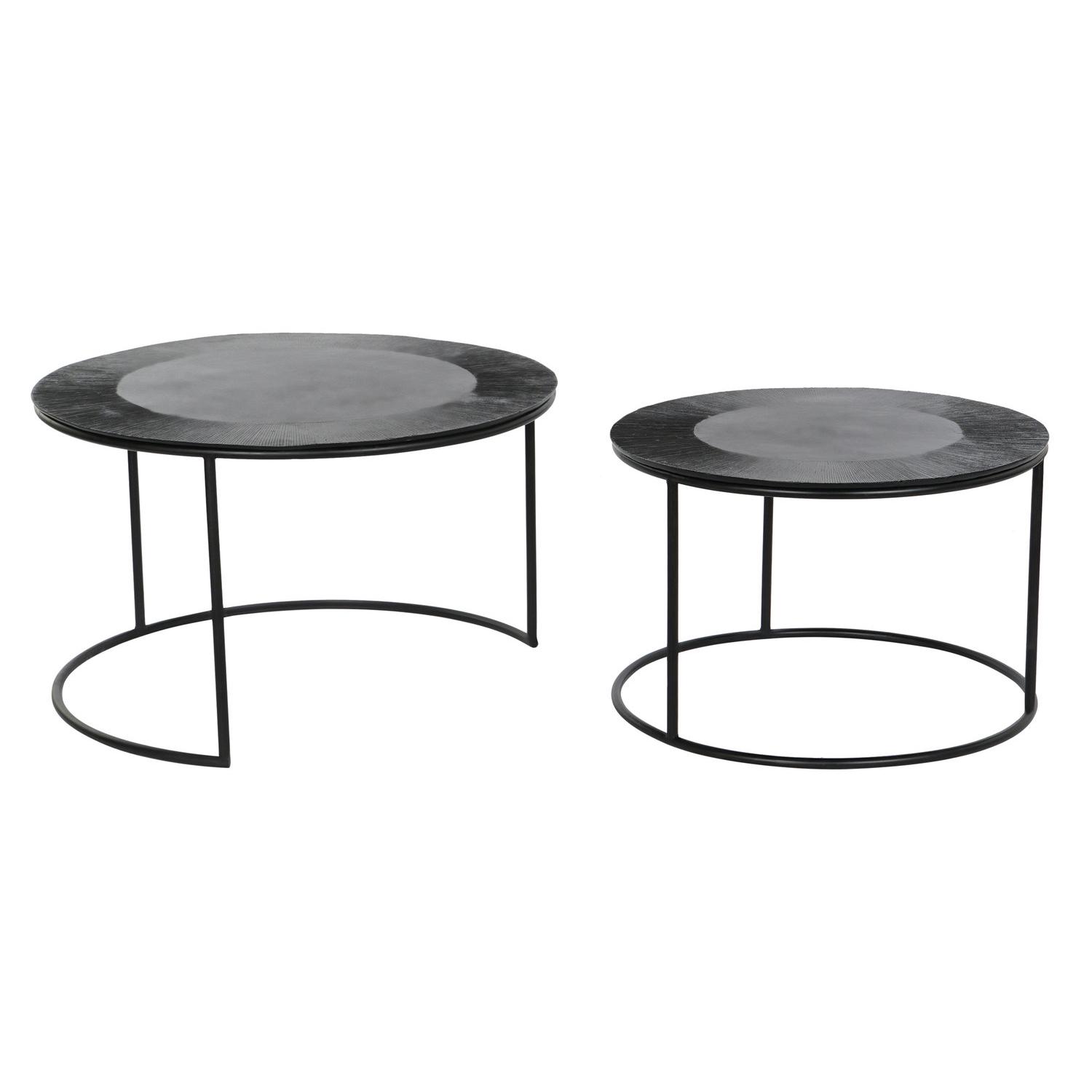 Mesita Auxiliar Set 2 Metal Aluminio 76,5X76,5X47 - Fijalo - El mejor complemento para tu hogar.
