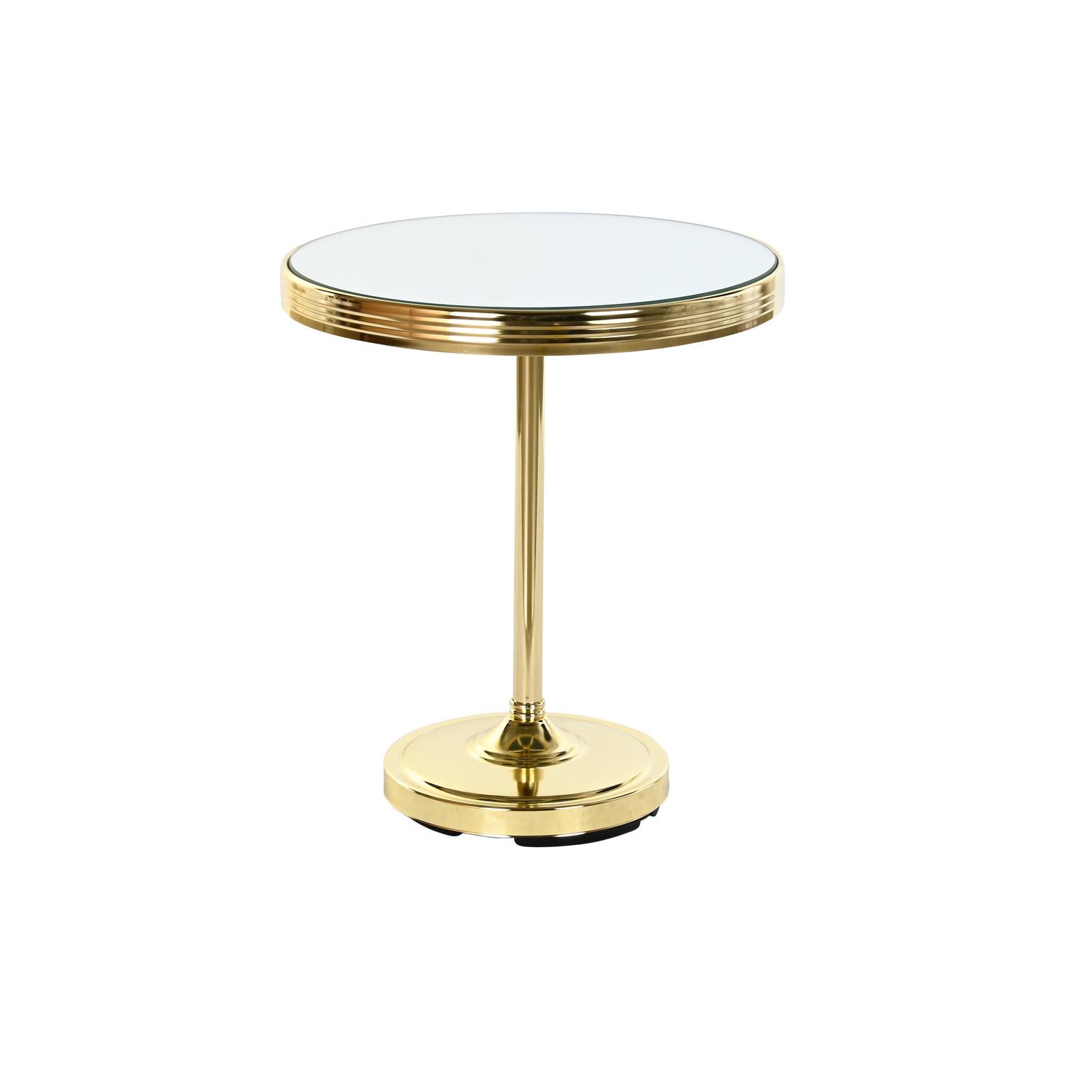 Mesita Auxiliar Laton Espejo 42,5X42,5X49 Dorado - Fijalo - El mejor complemento para tu hogar.