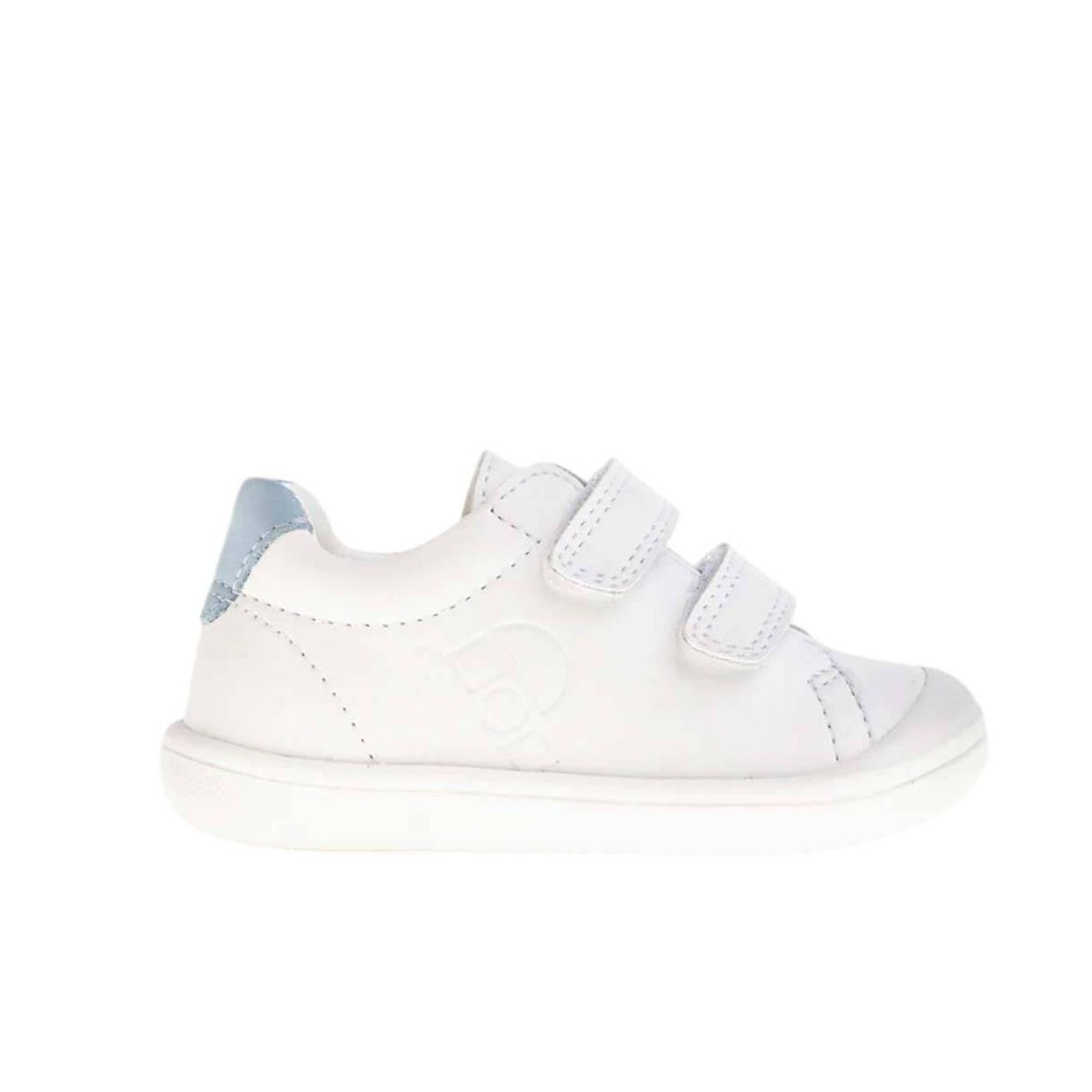 Zapatillas Pablosky 048504 para Niño, Color Blanco y celeste, Cierre de Velcro, Piel Natural y Plantilla Extraíble inTECH, Diseño Respetuoso con el Pie