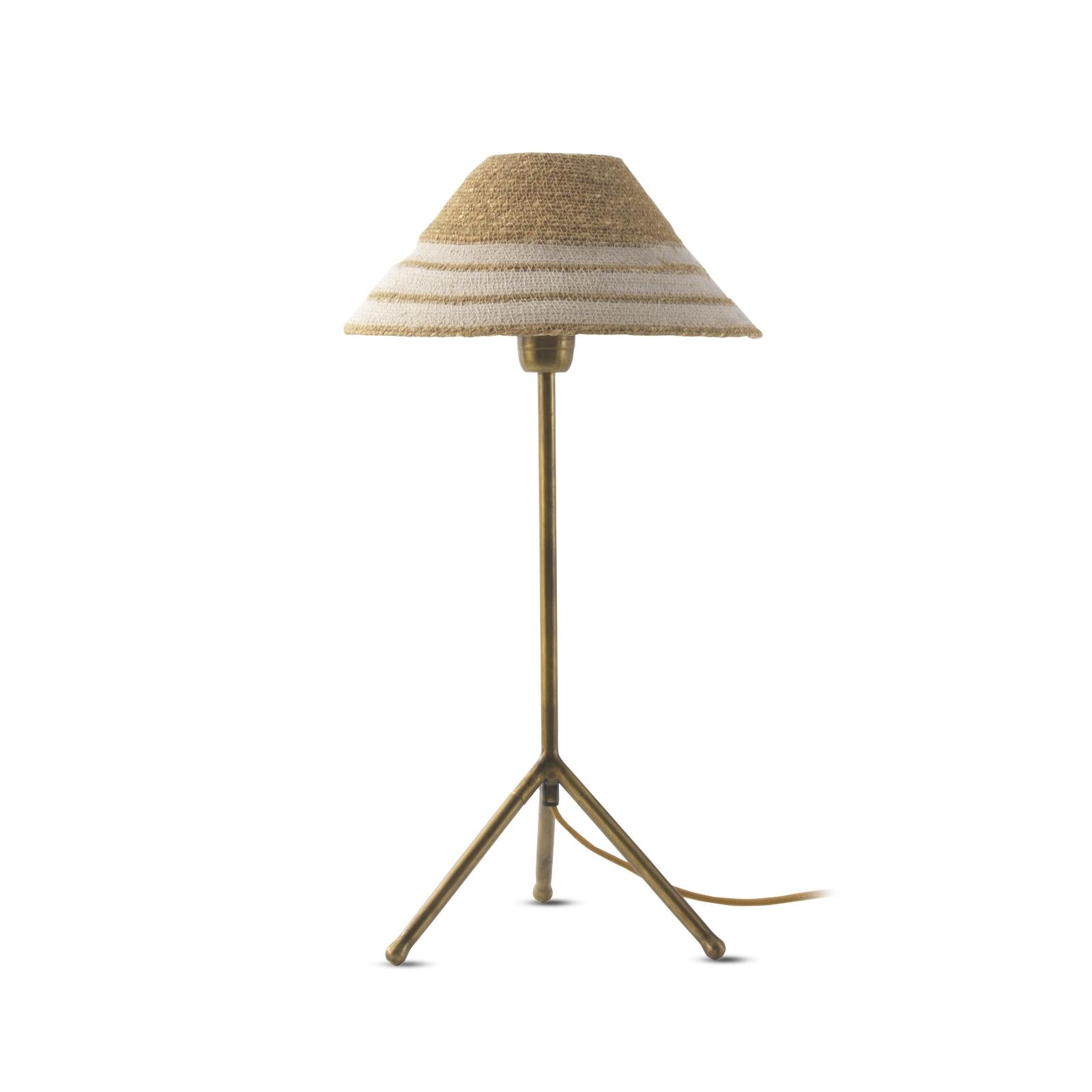 Lámpara De Mesa Con Pantalla De Fibra Natural Trenzada El mejor complemento para tu hogar.