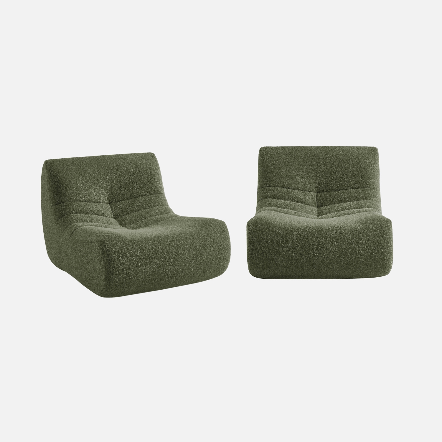 sweeek - Sofá modular en tejido efecto alpaca, 2 plazas , Sokol alpaca , 91x105x72