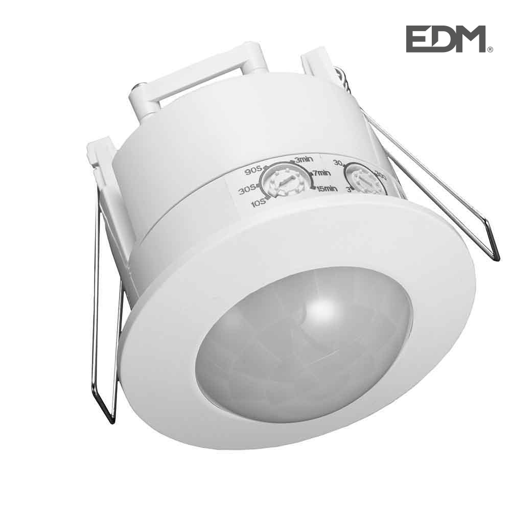 Edm Detector de Movimiento Empotrable 360º con Distancia de Detección de 6m y Potencia Máxima de 1200W