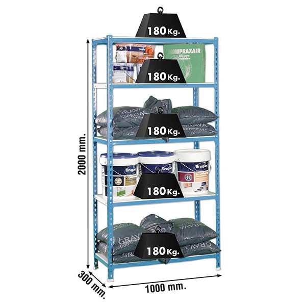 Estantería SIMONRACK Simonclick plus 5/300 azul/blanco