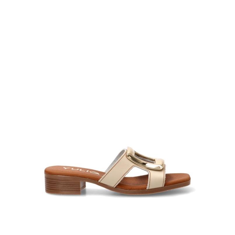 Sandalia Yulia Sd - Mujer - Tacón Medio - Modelo 5884 - Color Hielo