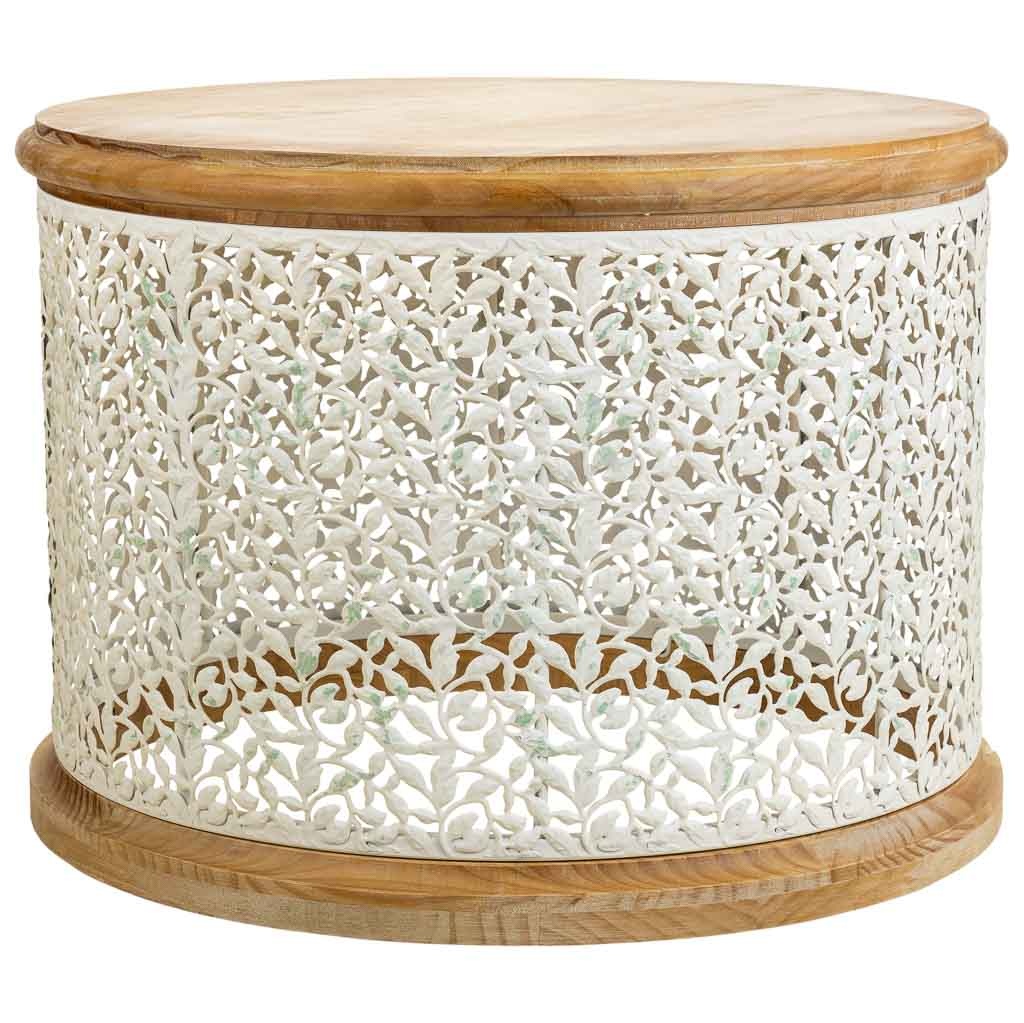 Wonderlust Deco - Mesa de centro de madera y metal blanca 63.5x63.5x46.5 Blanco 63.5x63.5x46.5h cm