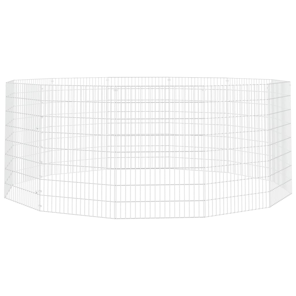 vidaXL Recinto Animales Corral 12 Paneles Jaula para Conejos Hierro Galvanizado Dimensiones 54 x 60 cm, 54 x 80 cm, 54 x 100 cm