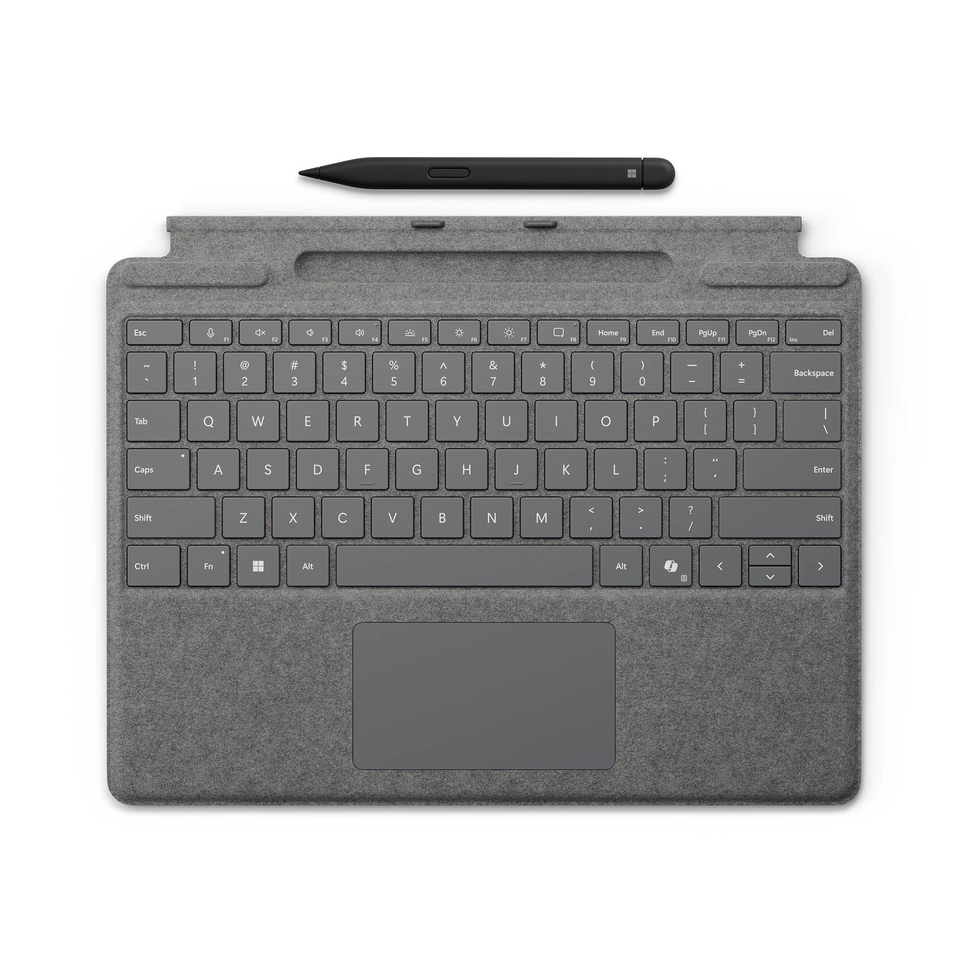 Microsoft - Teclado Type Cover 8X8-00175 con conexión segura por Microsoft Cover port, diseño elegante plata para Surface Pro X y Surface Pro 10