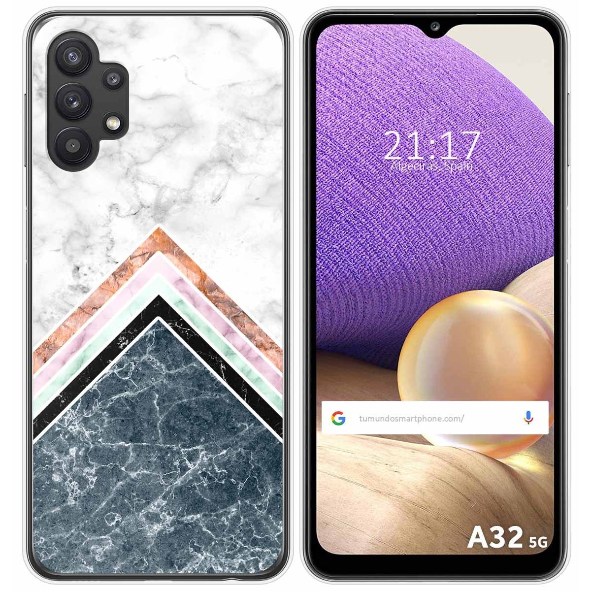 Tumundosmartphone Funda Gel Tpu para Samsung Galaxy A32 5G diseño Mármol 05 Dibujos