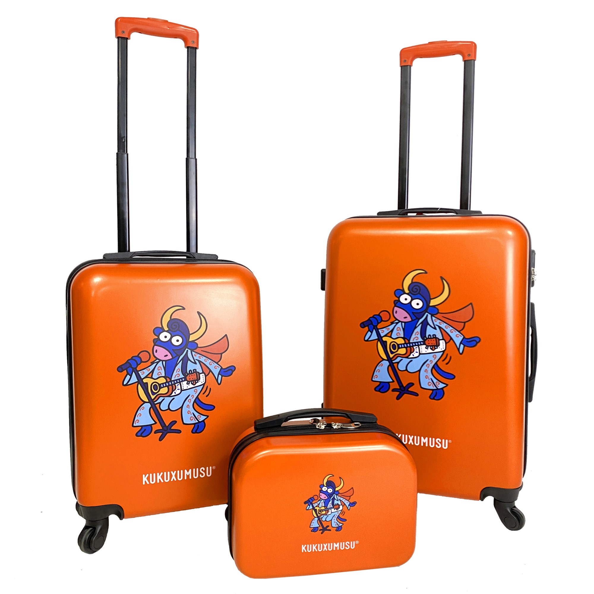 Maletas de viaje con ruedas Kukuxumusu fabricadas en ABS en varios colores y bascula pesamaletas de hasta 40 Kg