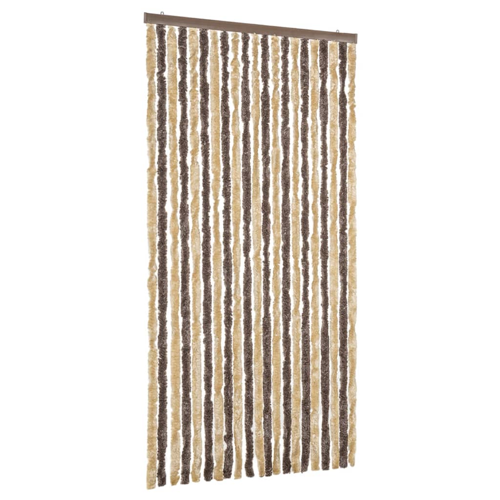 vidaXL Cortina Antimoscas Persiana Chenilla 90x220 cm Color dark brown and beige,  Beige y marrón,  beige y marrón claro y mas