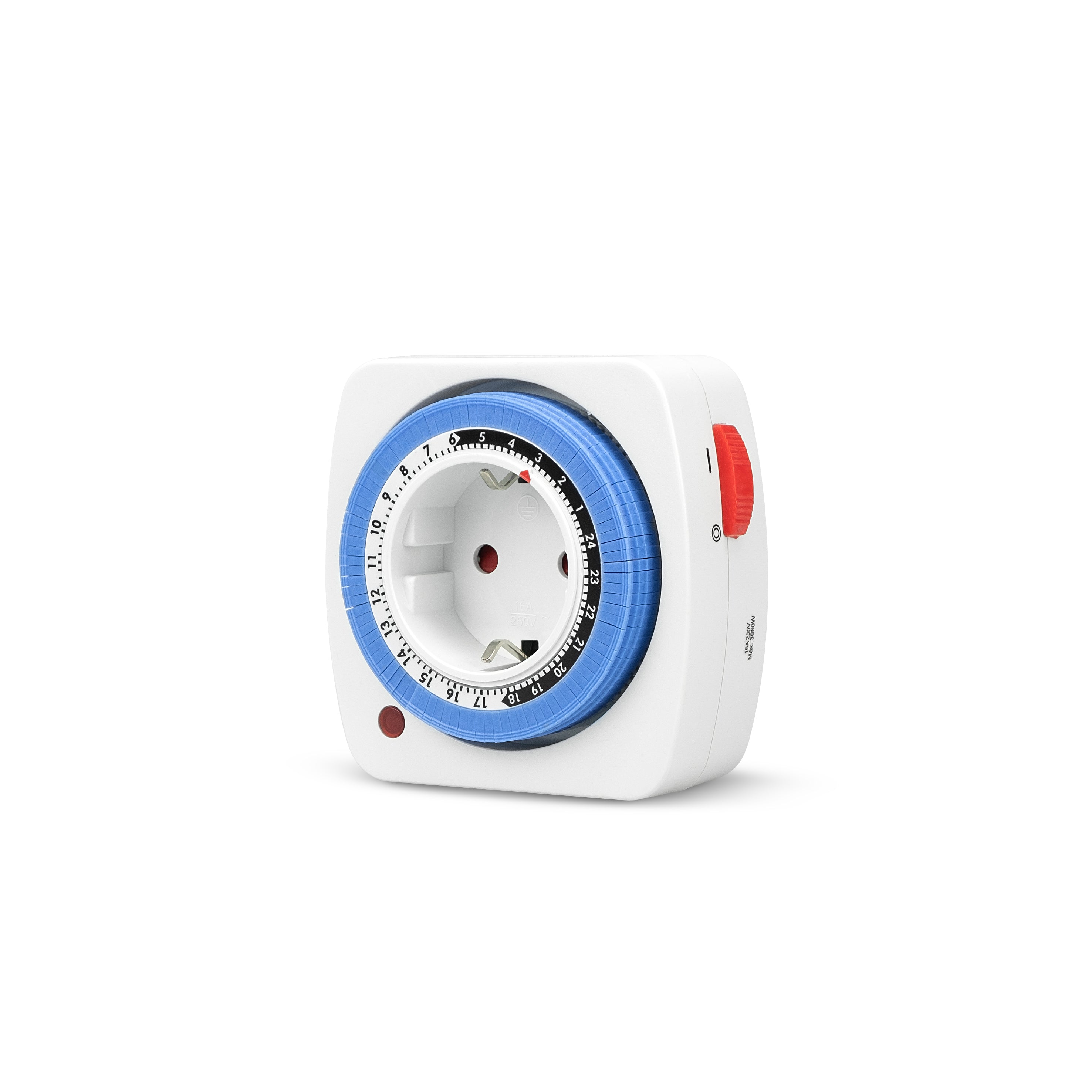 Garza - Enchufe temporizador analógico mini interior, programador 24 horas con intervalos de 15 minutos, ahorro de energía, protección infantil, diseño compacto, potencia máxima 3680W