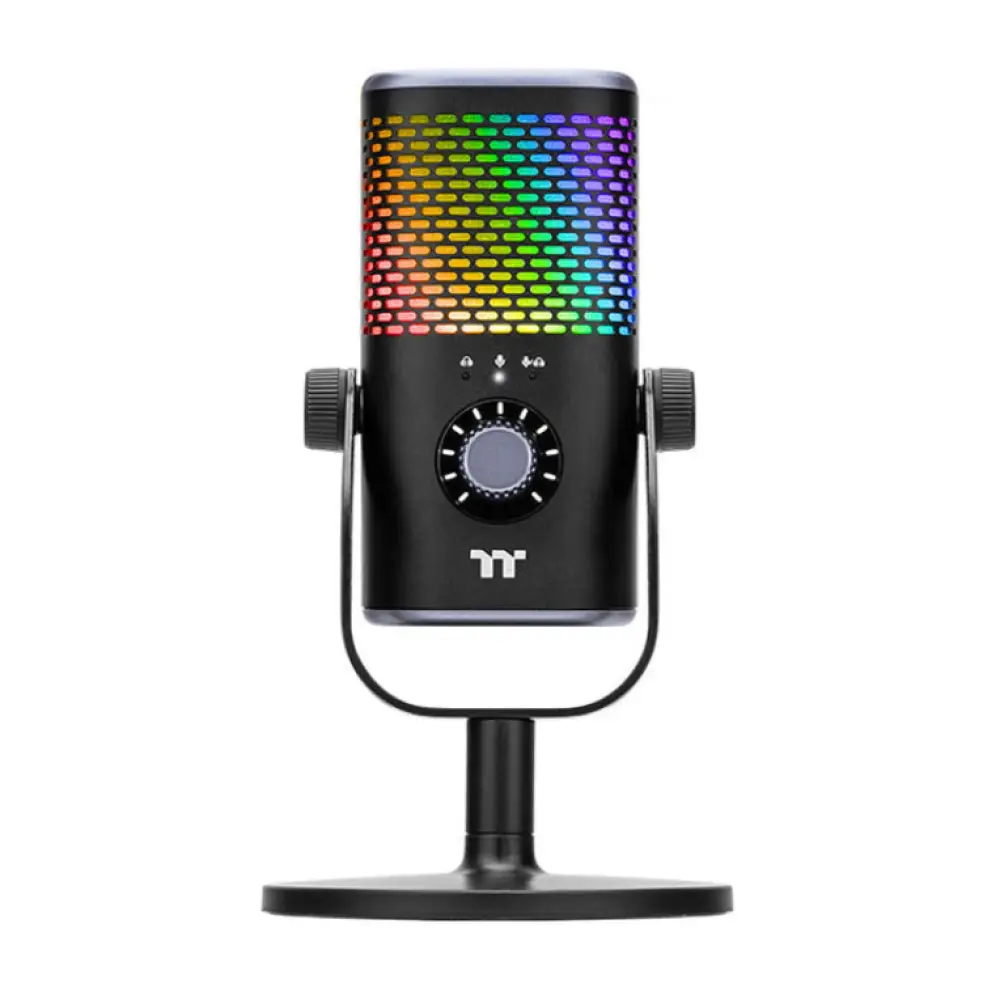 Micrófono Thermaltake TT GS50 USB condensador con control giratorio y soporte de mesa